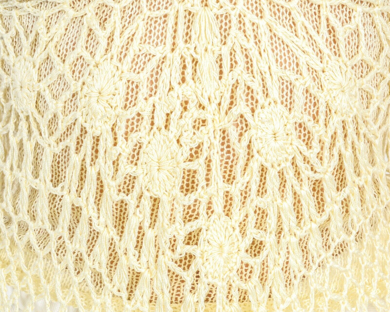 Designer × Vintage Top Crochet Knit Romantic Blouse Pastel Sleeveless Lace Size XS / US 0-2 / IT 36-38 - 5 Thumbnail