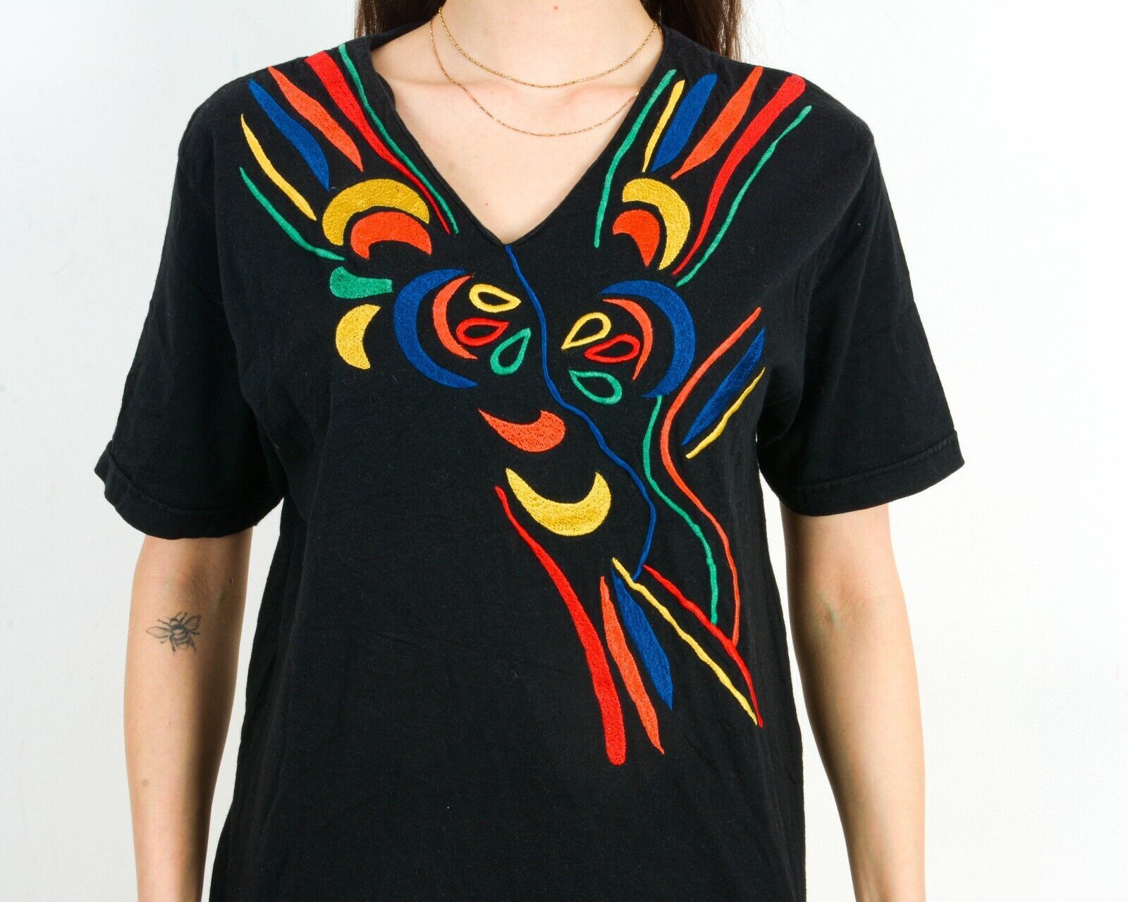Other × Vintage Top Blouse T Shirt Short Sleeves Embroidered Colourful Lion Size S / US 4 / IT 40 - 5 Thumbnail