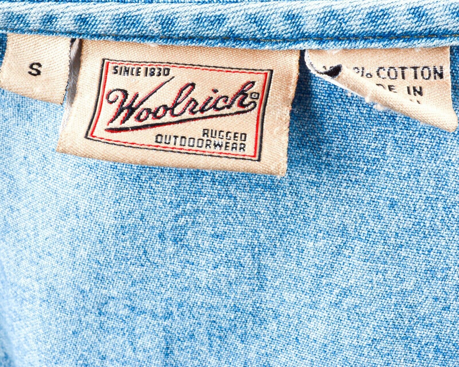 Vintage × Woolrich Woolen Mills Denim Button Up Shirt Jacket Blazer Short Sleeves Gardening Size S / US 4 / IT 40 - 7 Thumbnail