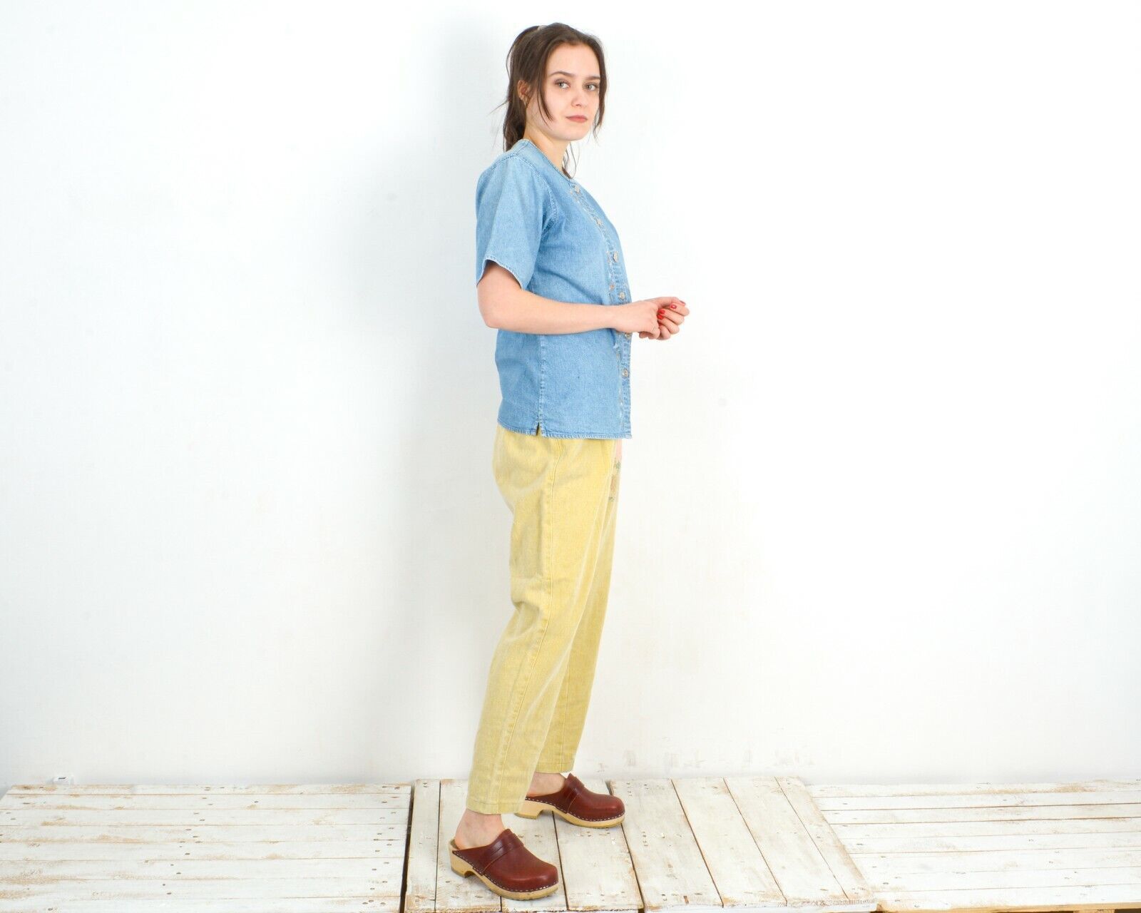 Vintage × Woolrich Woolen Mills Denim Button Up Shirt Jacket Blazer Short Sleeves Gardening Size S / US 4 / IT 40 - 3 Thumbnail