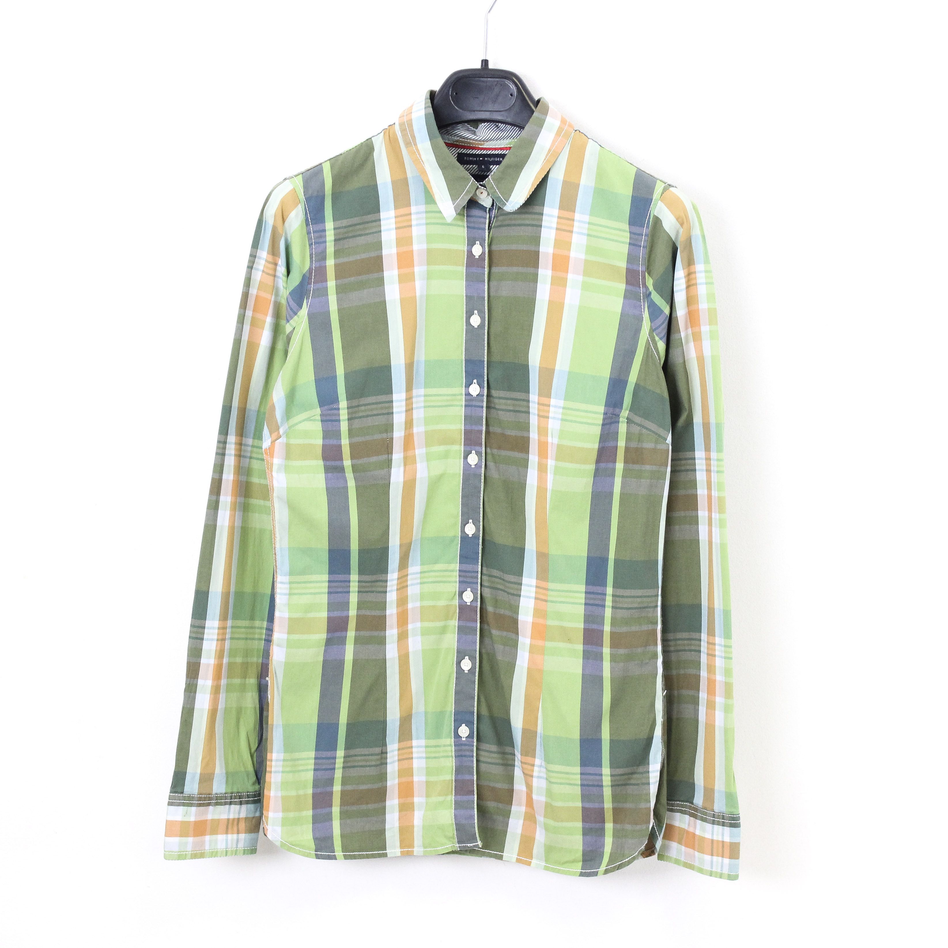 Tommy Hilfiger Stretch Size 6 Button Up Shirt Check Plaid Tartan Dress Size S / US 4 / IT 40 - 1 Thumbnail
