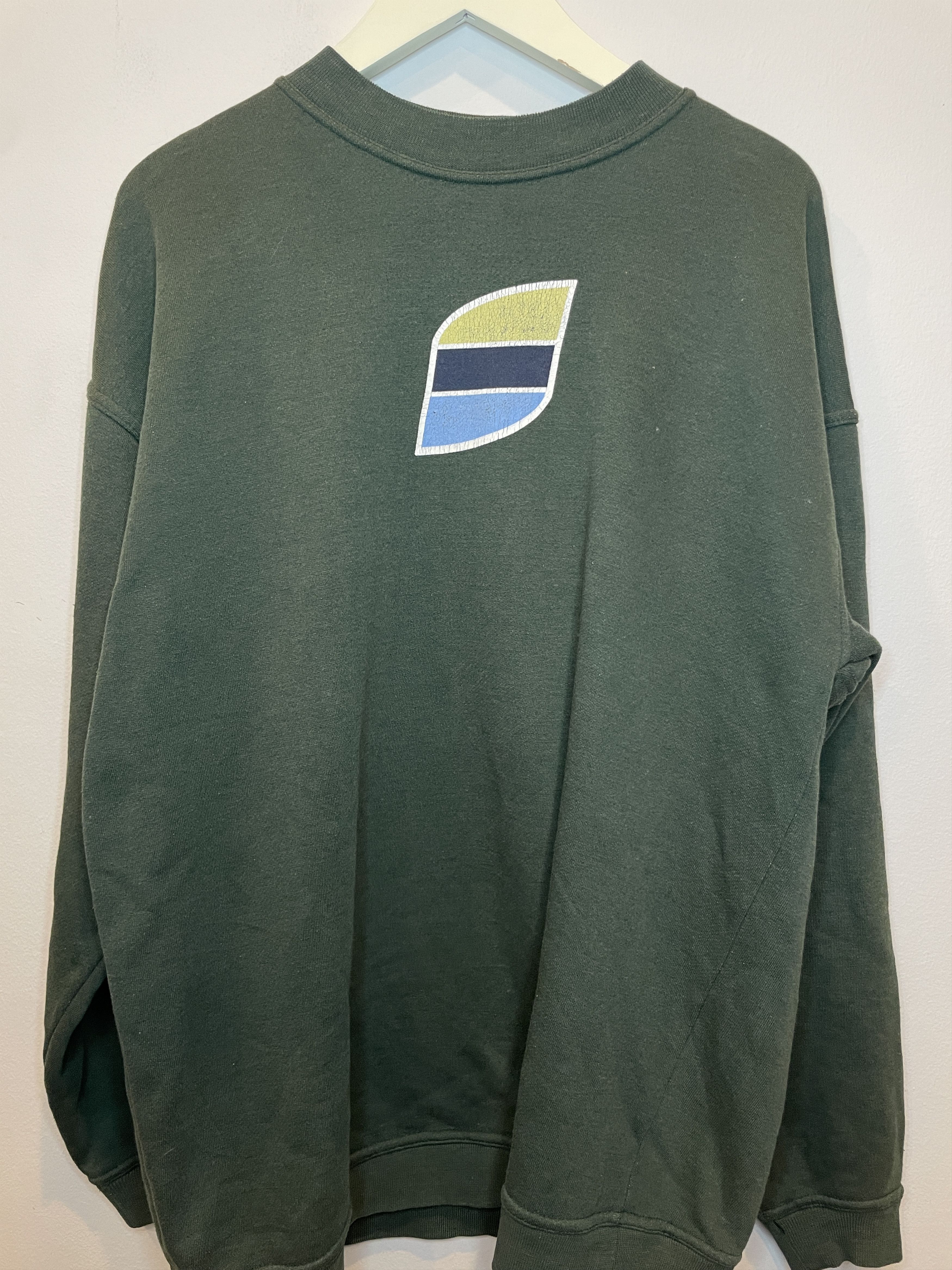 Stussy × Vintage Vintage Stussy "Pepsi" Forest green sweater Size US M / EU 48-50 / 2 - 2 Thumbnail