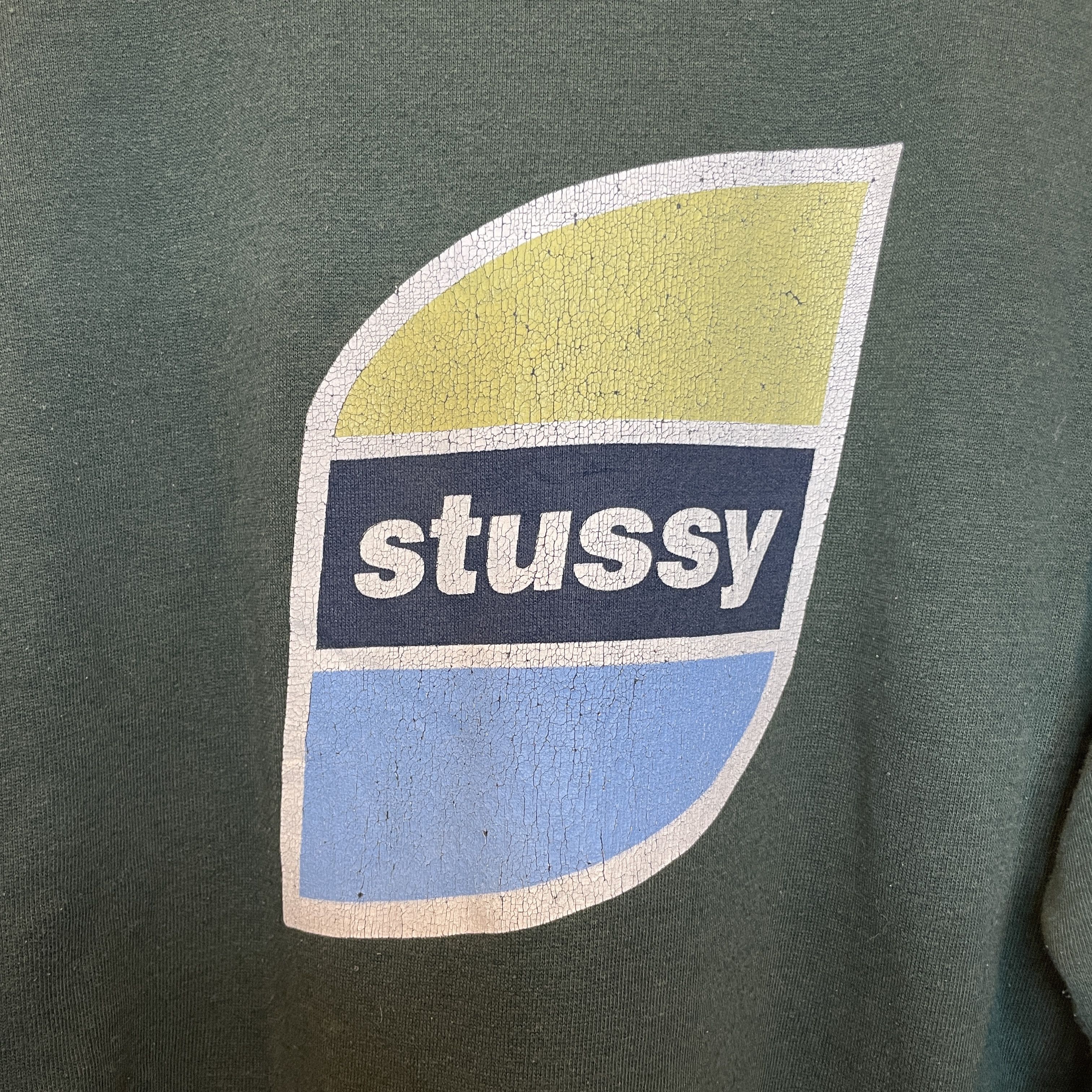 Stussy × Vintage Vintage Stussy "Pepsi" Forest green sweater Size US M / EU 48-50 / 2 - 3 Thumbnail