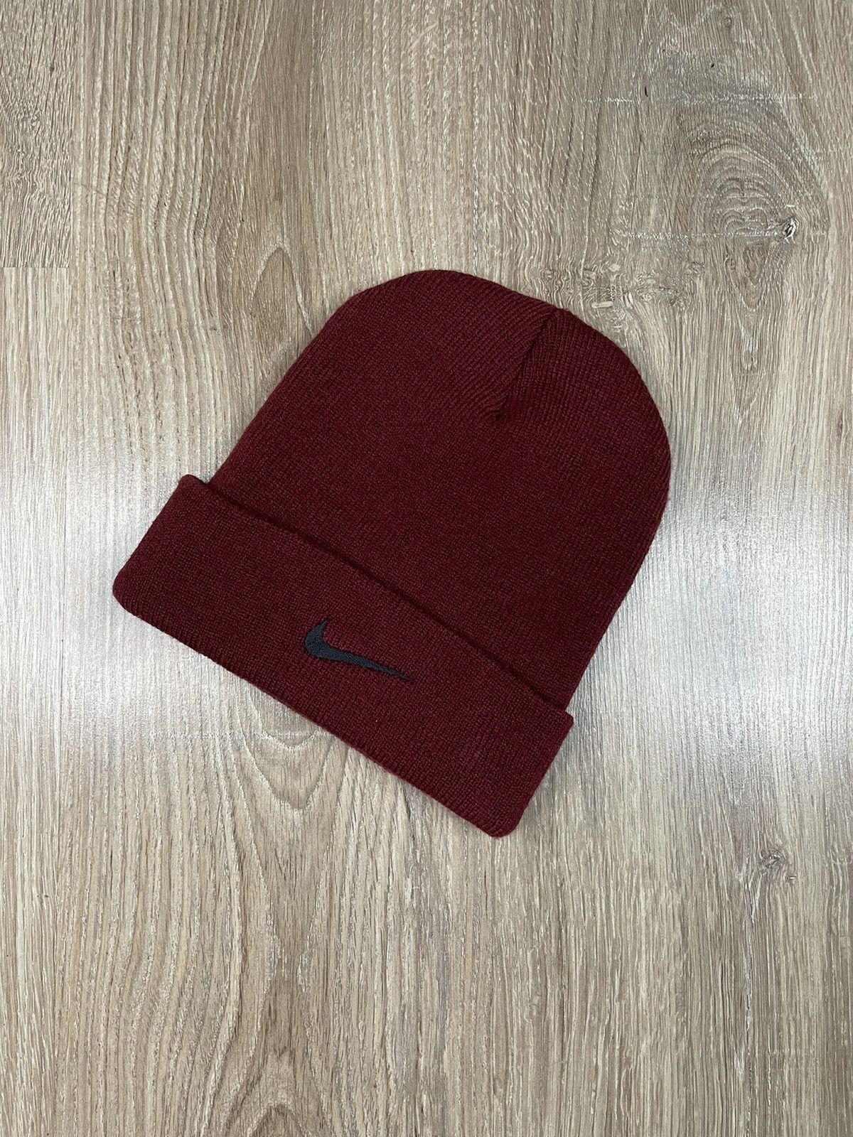 Nike × Vintage 🔥Vintage Nike 90s Small Swoosh Black Beanie Winter Hat Cap Size ONE SIZE - 3 Thumbnail