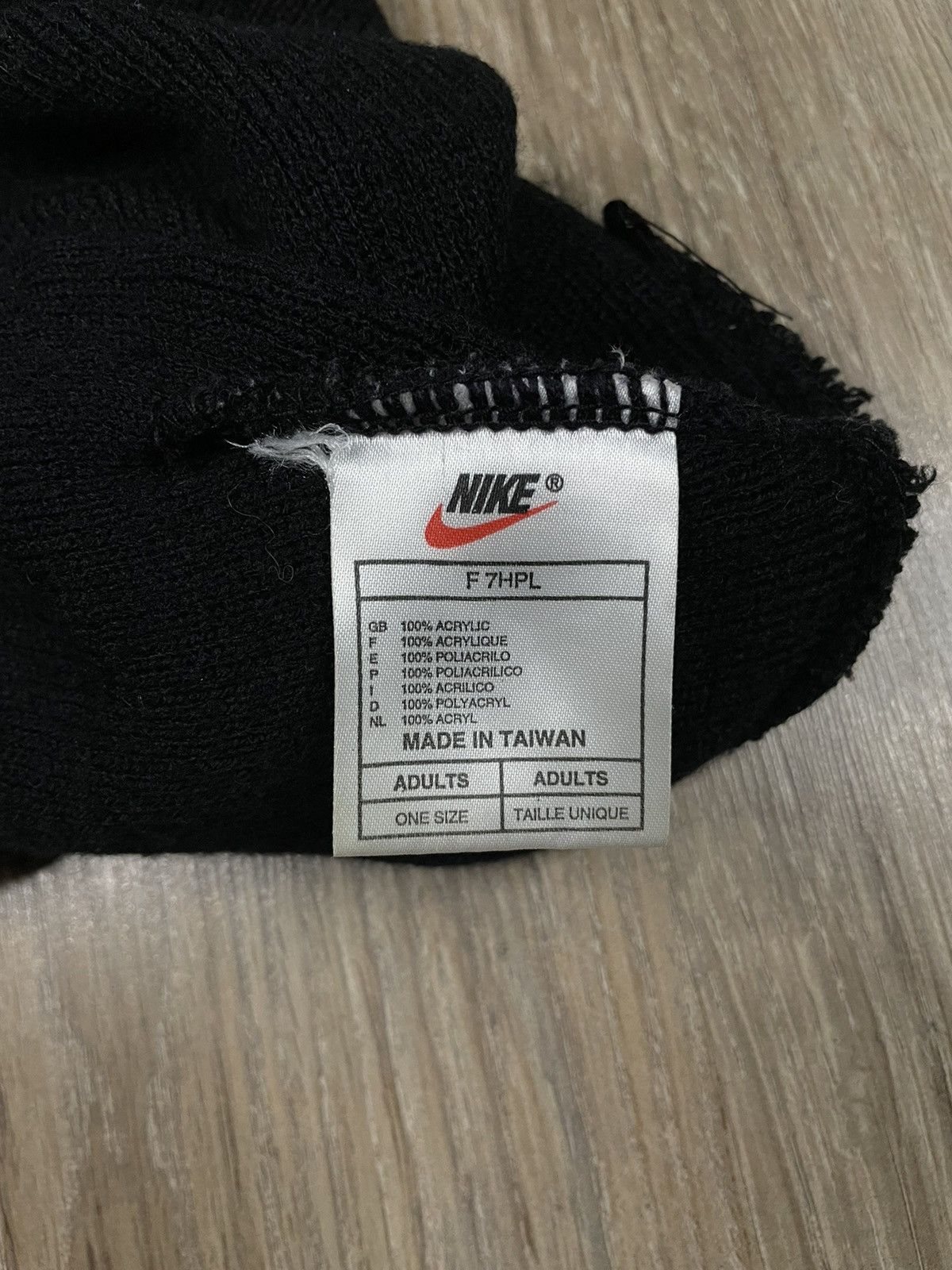 Nike × Vintage 🔥Vintage Nike 90s Small Swoosh Black Beanie Winter Hat Cap Size ONE SIZE - 6 Thumbnail