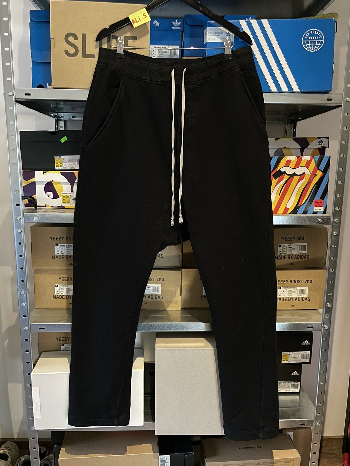 Rick Owens DRKSHDW Black Drop Crotch Sweat Pants