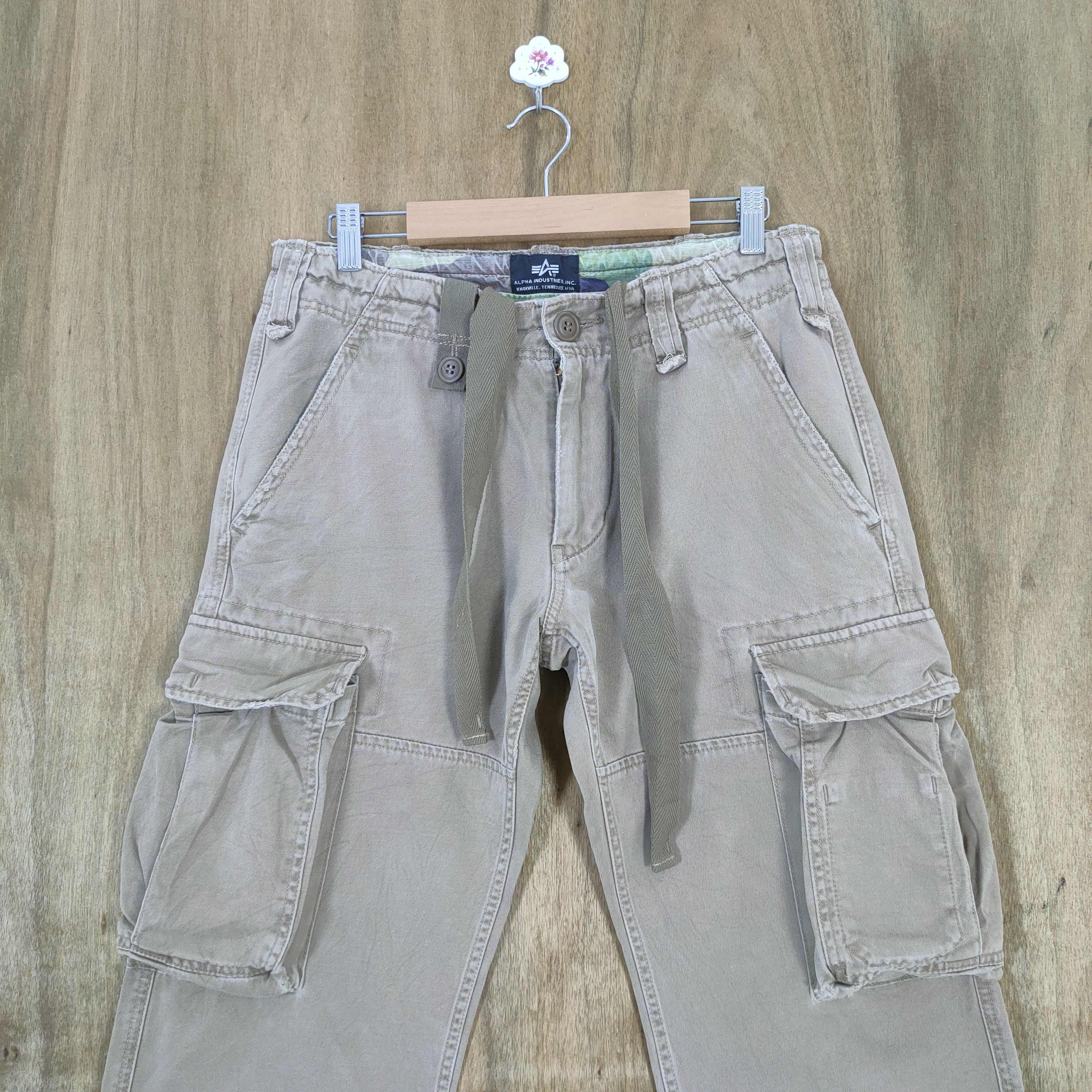 Japanese Brand VINTAGE ALPHA FADED CARGO PANTS Size US 30 / EU 46 - 2 Thumbnail