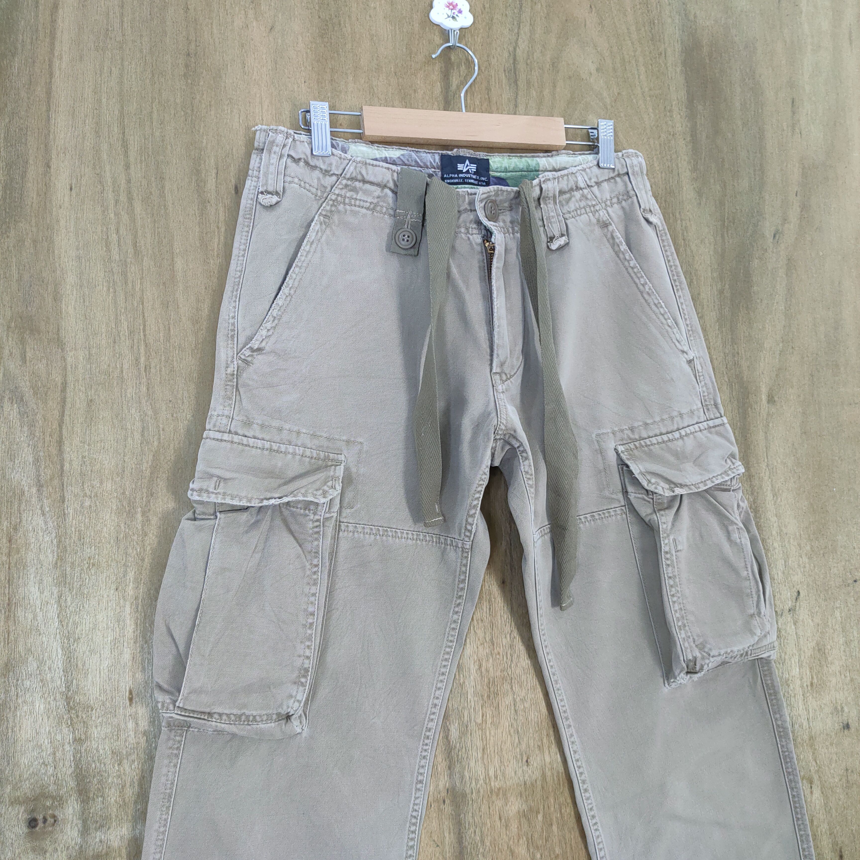 Japanese Brand VINTAGE ALPHA FADED CARGO PANTS Size US 30 / EU 46 - 4 Thumbnail