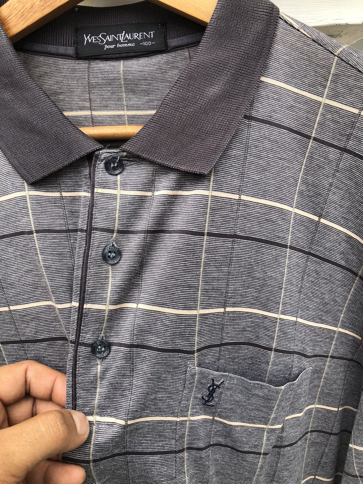 Vintage Last Drop🔥Rare🔥Vintage Ysl Pour Homme Long Sleve Polo Shirt Size US XL / EU 56 / 4 - 1 Thumbnail