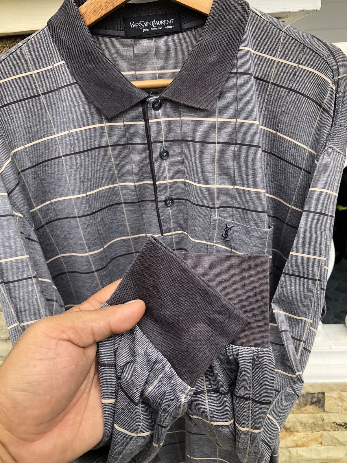 Vintage Last Drop🔥Rare🔥Vintage Ysl Pour Homme Long Sleve Polo Shirt Size US XL / EU 56 / 4 - 9 Thumbnail