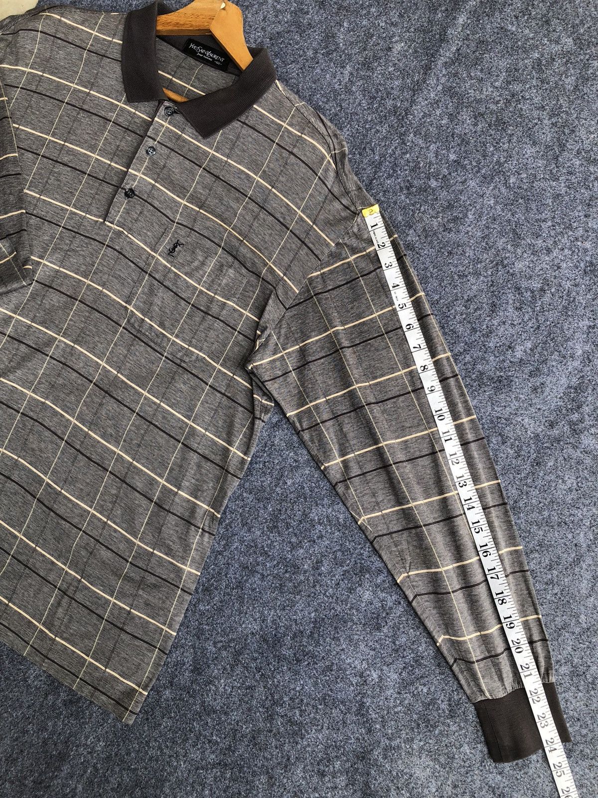 Vintage Last Drop🔥Rare🔥Vintage Ysl Pour Homme Long Sleve Polo Shirt Size US XL / EU 56 / 4 - 12 Thumbnail
