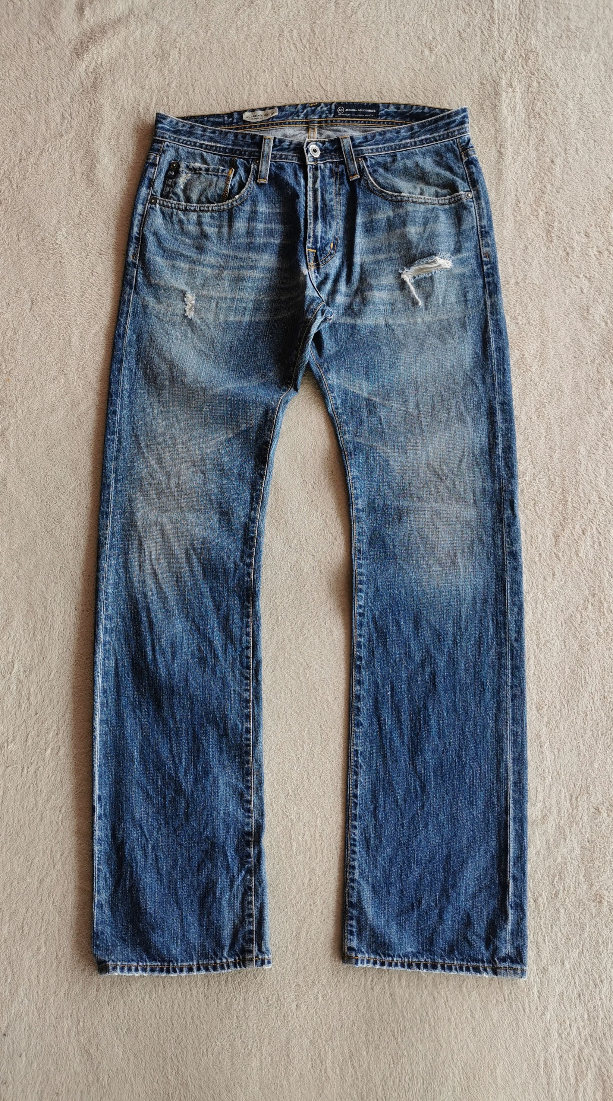 AG Adriano Goldschmied × Undercover Adriano Goldschmied the Tambourine Distressed Jeans Size US 33 - 4 Thumbnail