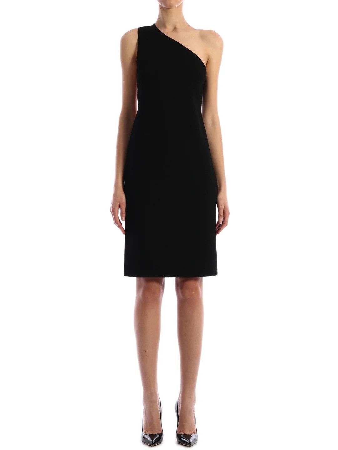 Bottega Veneta Black Runway One-Shoulder Viscose Midi Dress Size L / US 10 / IT 46 - 6 Thumbnail