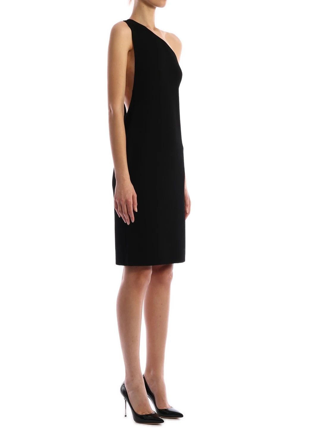 Bottega Veneta Black Runway One-Shoulder Viscose Midi Dress Size L / US 10 / IT 46 - 5 Thumbnail