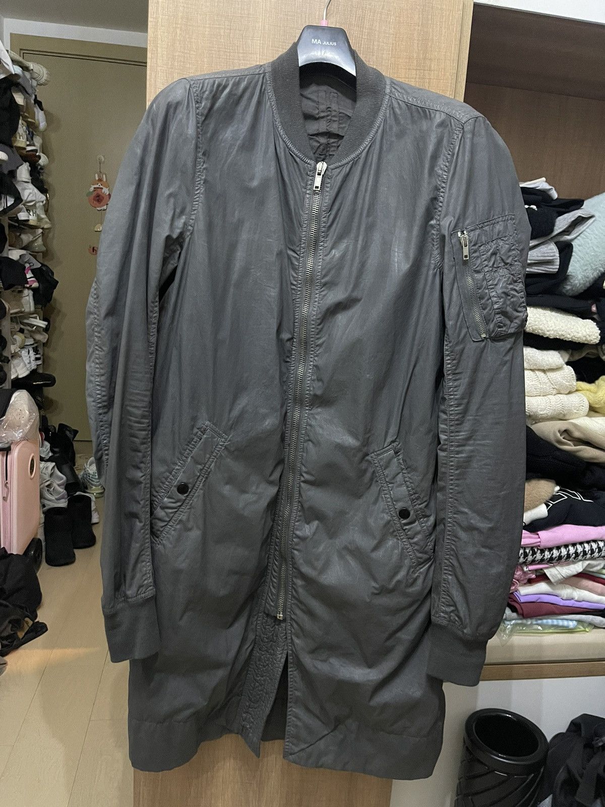 Rick Owens Rick Owens DRKSHDW long bomber jacket szS Size US S / EU 44-46 / 1 - 1 Thumbnail
