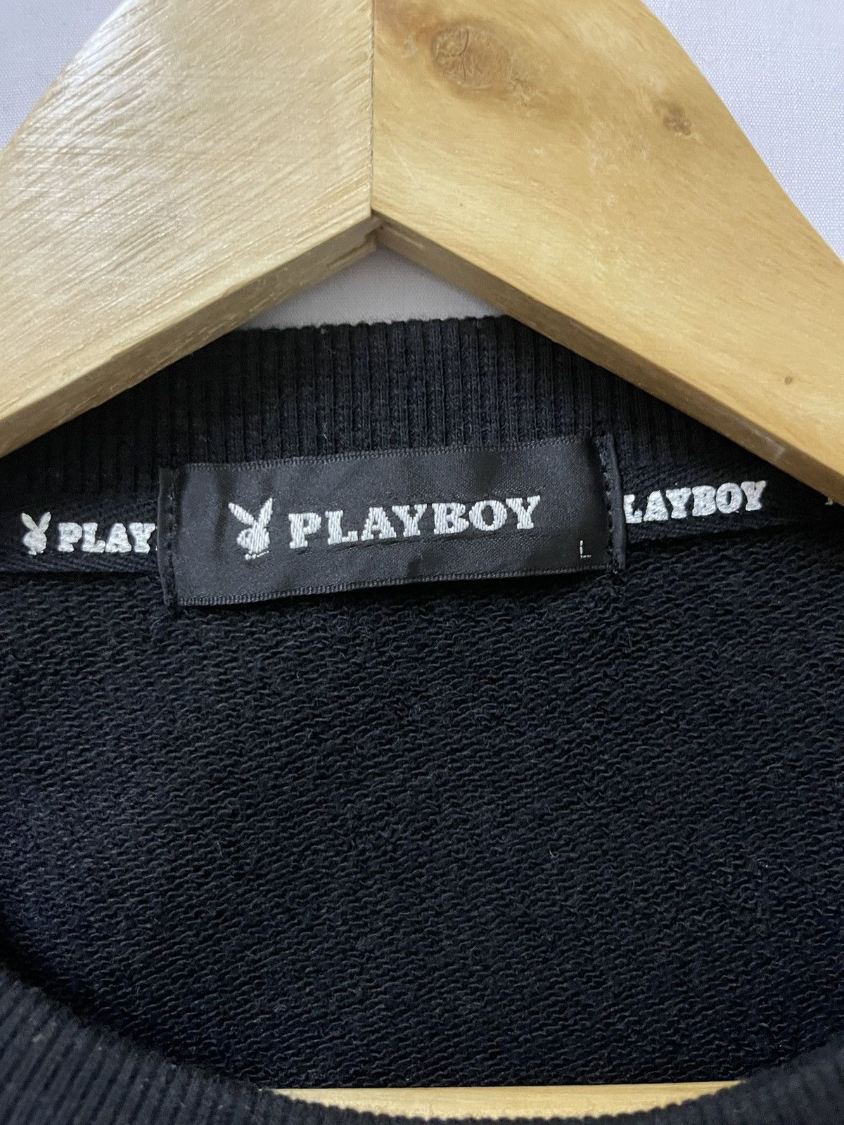 Japanese Brand Playboy Small Logo Spellout Sweatshirt Black Large Size US L / EU 52-54 / 3 - 5 Thumbnail