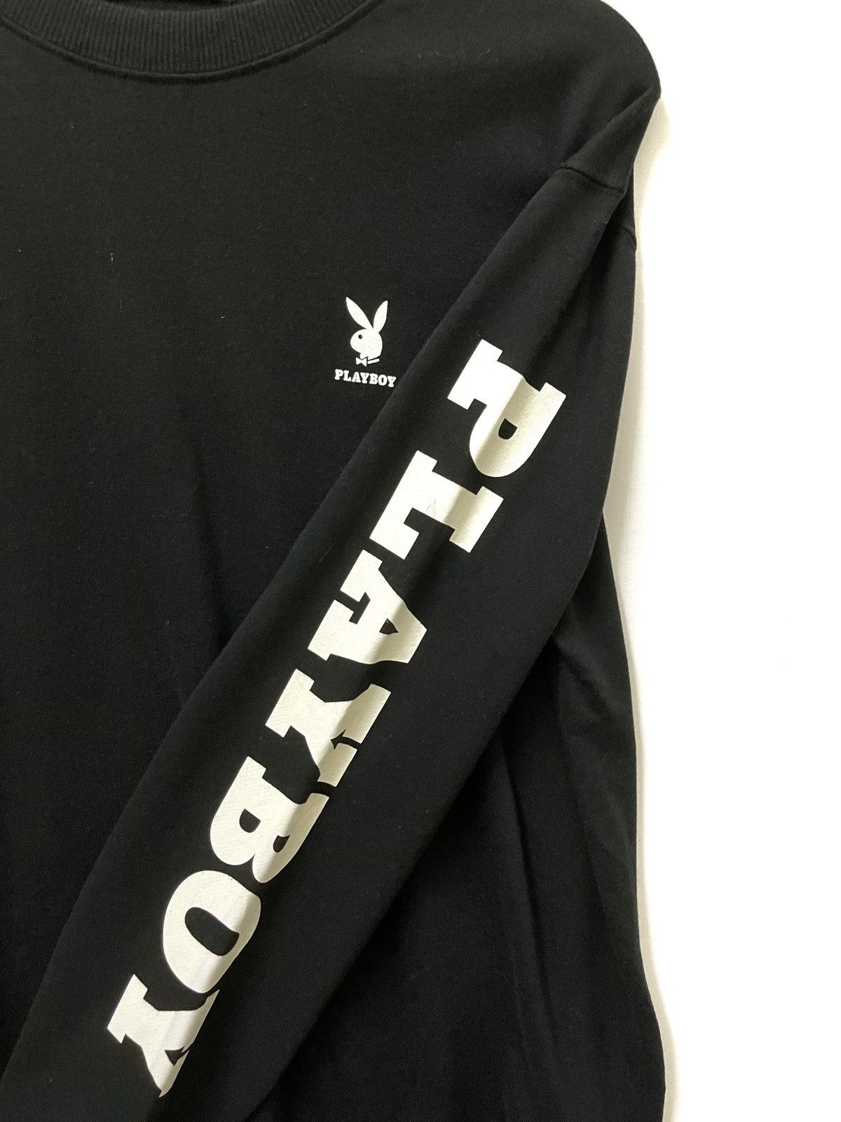 Japanese Brand Playboy Small Logo Spellout Sweatshirt Black Large Size US L / EU 52-54 / 3 - 3 Thumbnail