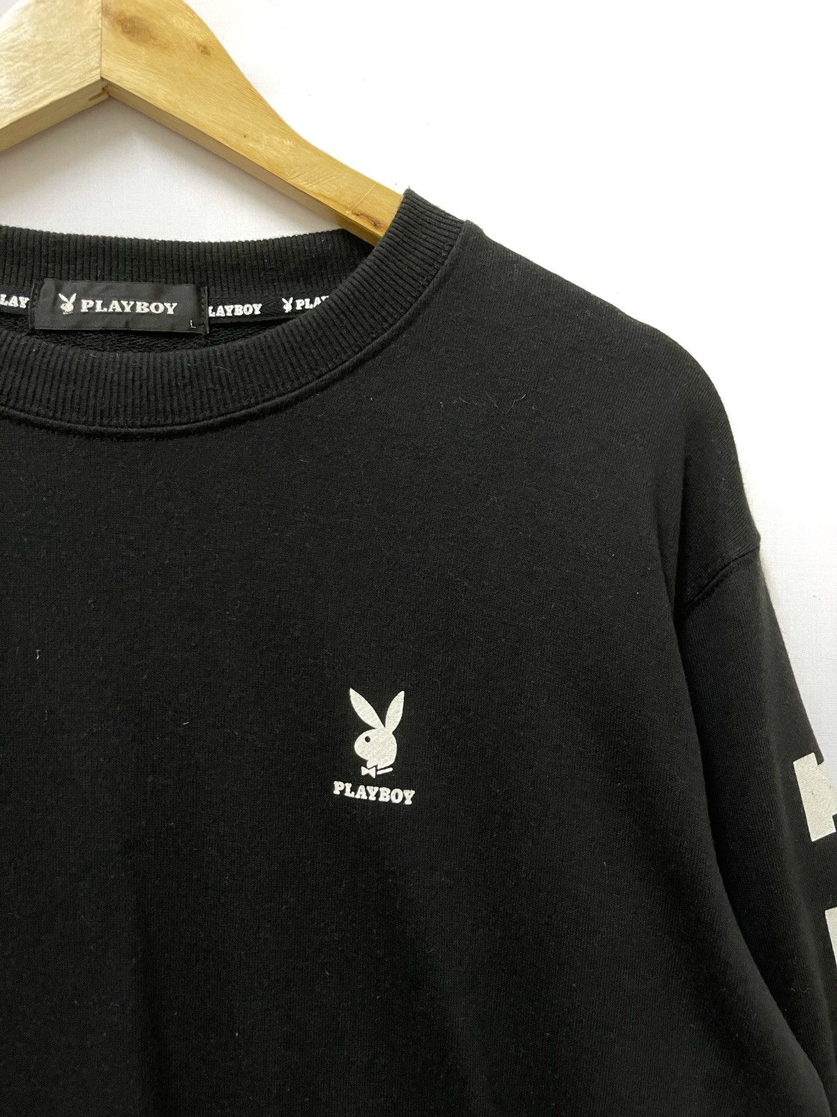 Japanese Brand Playboy Small Logo Spellout Sweatshirt Black Large Size US L / EU 52-54 / 3 - 2 Thumbnail