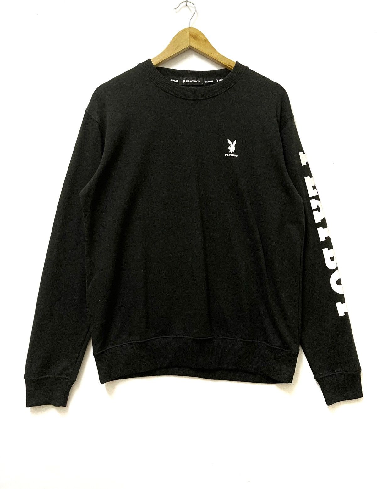 Japanese Brand Playboy Small Logo Spellout Sweatshirt Black Large Size US L / EU 52-54 / 3 - 1 Thumbnail