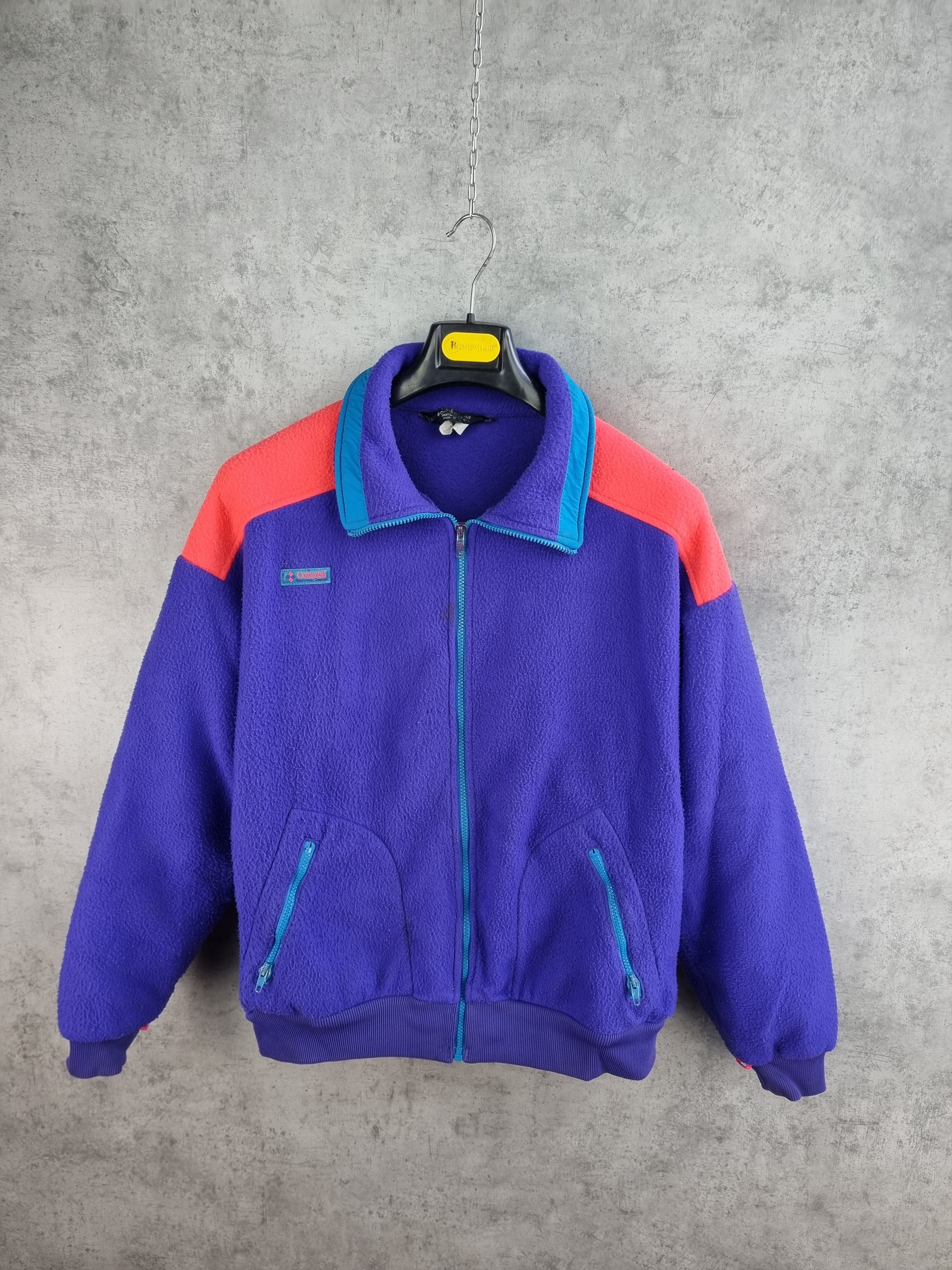 Columbia × Vintage Columbia Heavy Fleece Zip Up Light Jacket Size US L / EU 52-54 / 3 - 1 Thumbnail