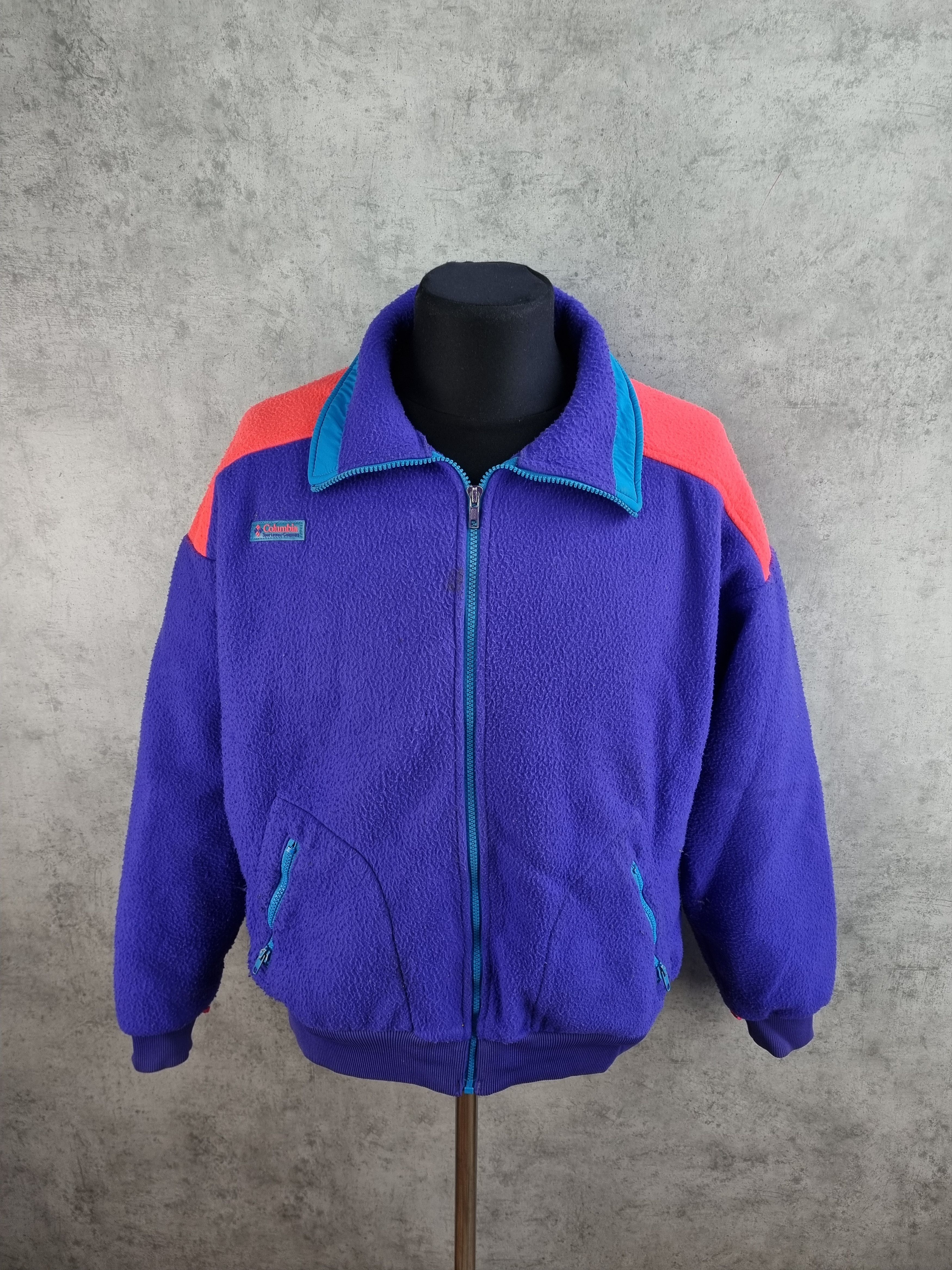 Columbia × Vintage Columbia Heavy Fleece Zip Up Light Jacket Size US L / EU 52-54 / 3 - 3 Thumbnail