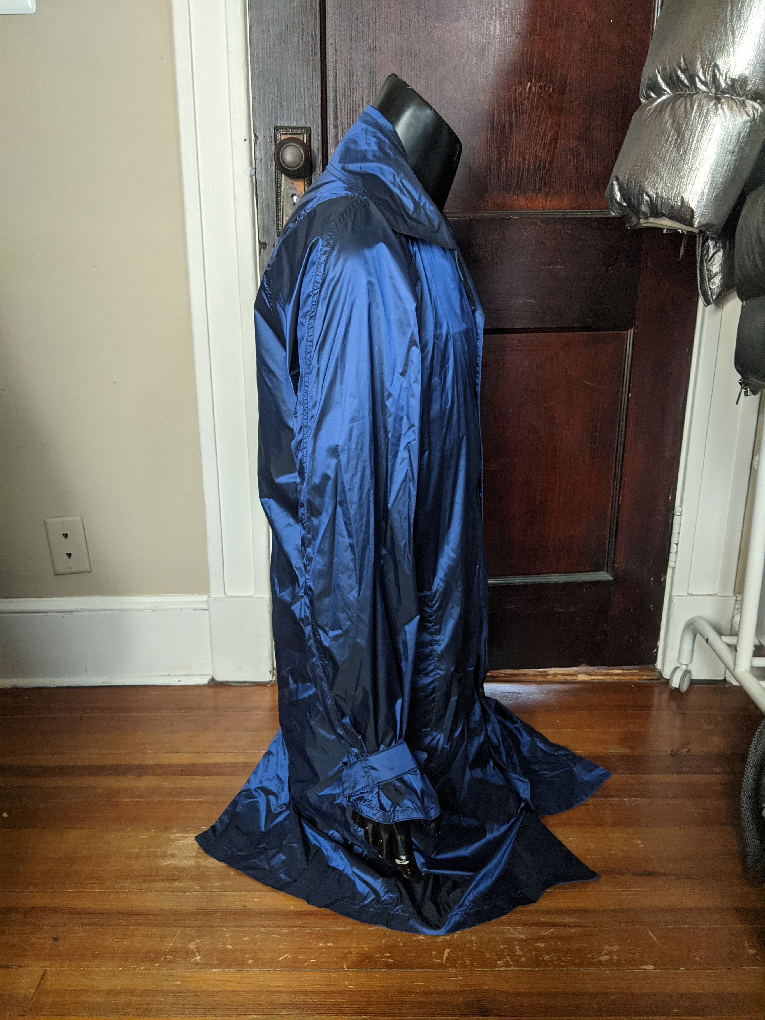 Designer Bianca Saunders navy nylon trench coat NWT Size US M / EU 48-50 / 2 - 9 Thumbnail
