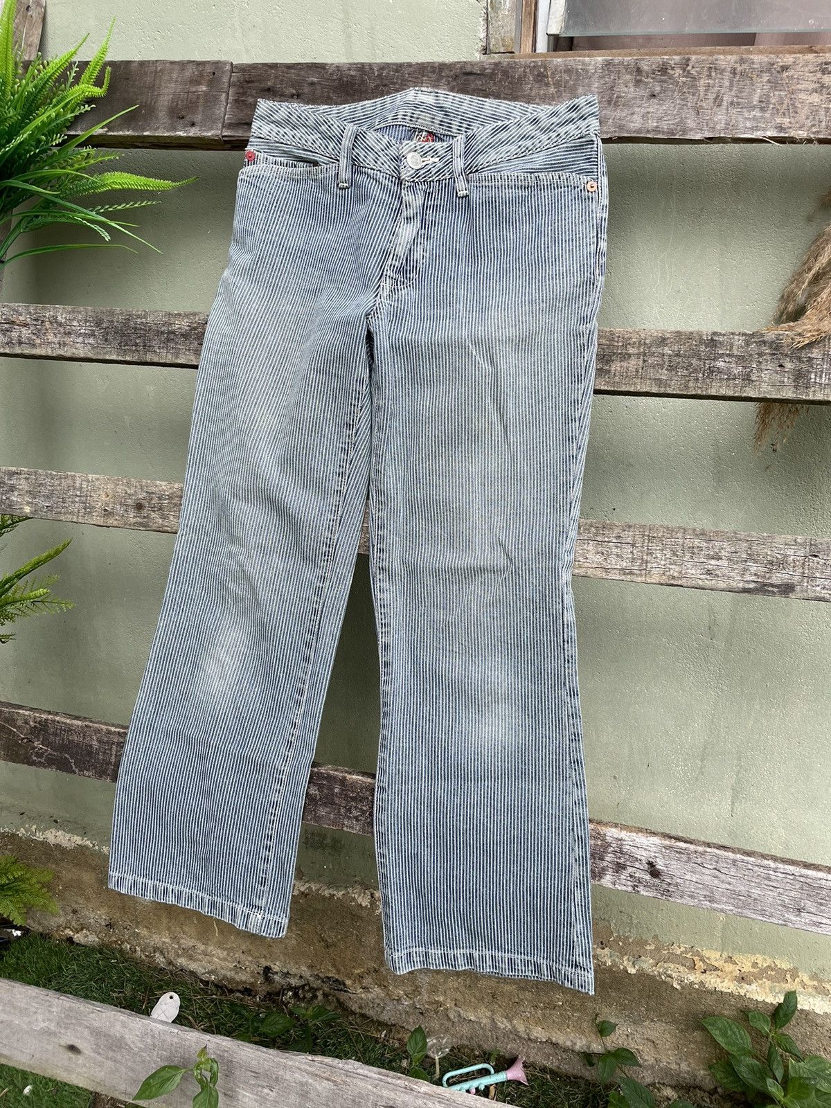 45rpm × Japanese Brand × Vintage ⚡️Vintage 45 RPM Stripe Jeans Pants Size 28" / US 6 / IT 42 - 4 Thumbnail