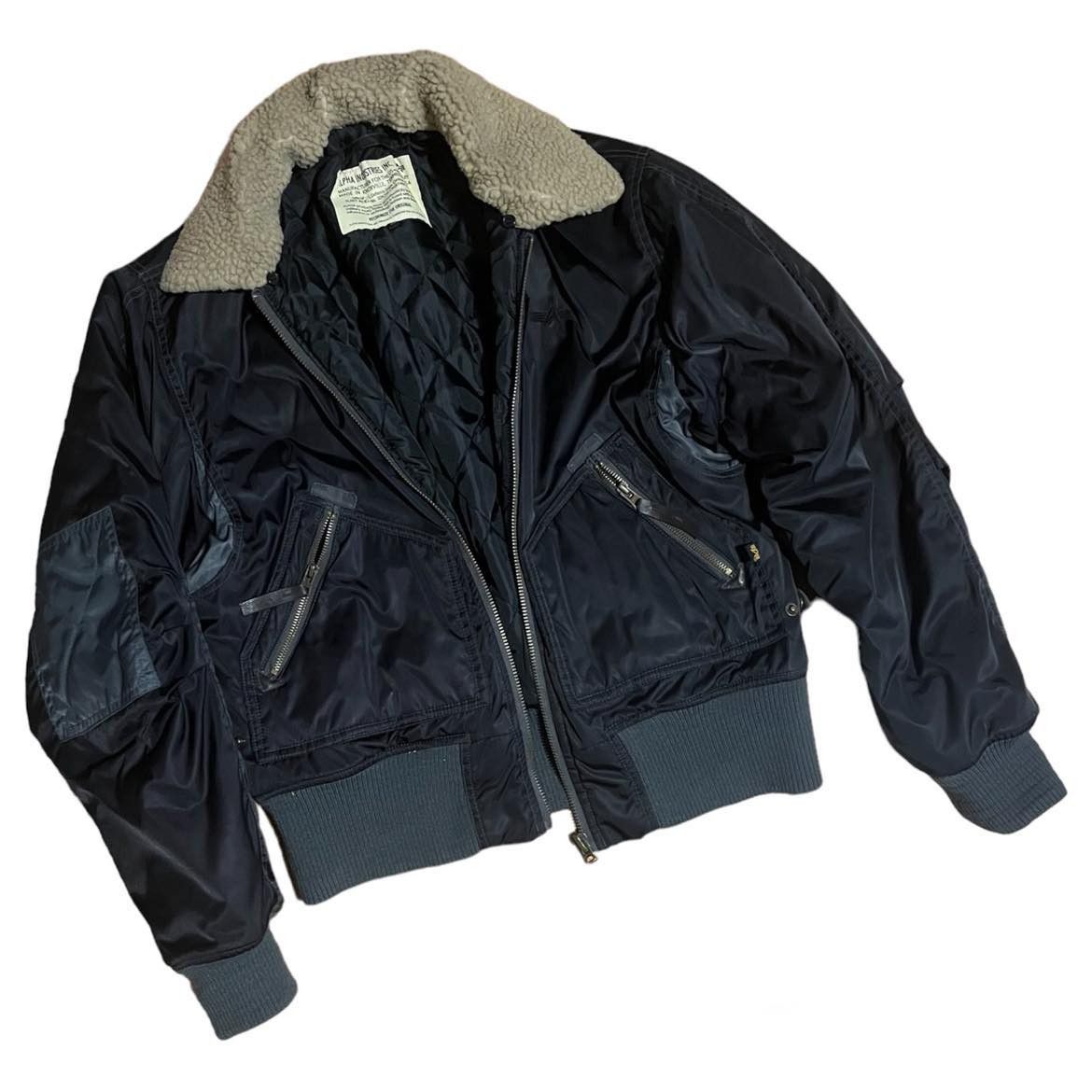 image of Alpha Industries x Vintage Bomber Jacket Ma-1 in Black, Men's (Size Medium)