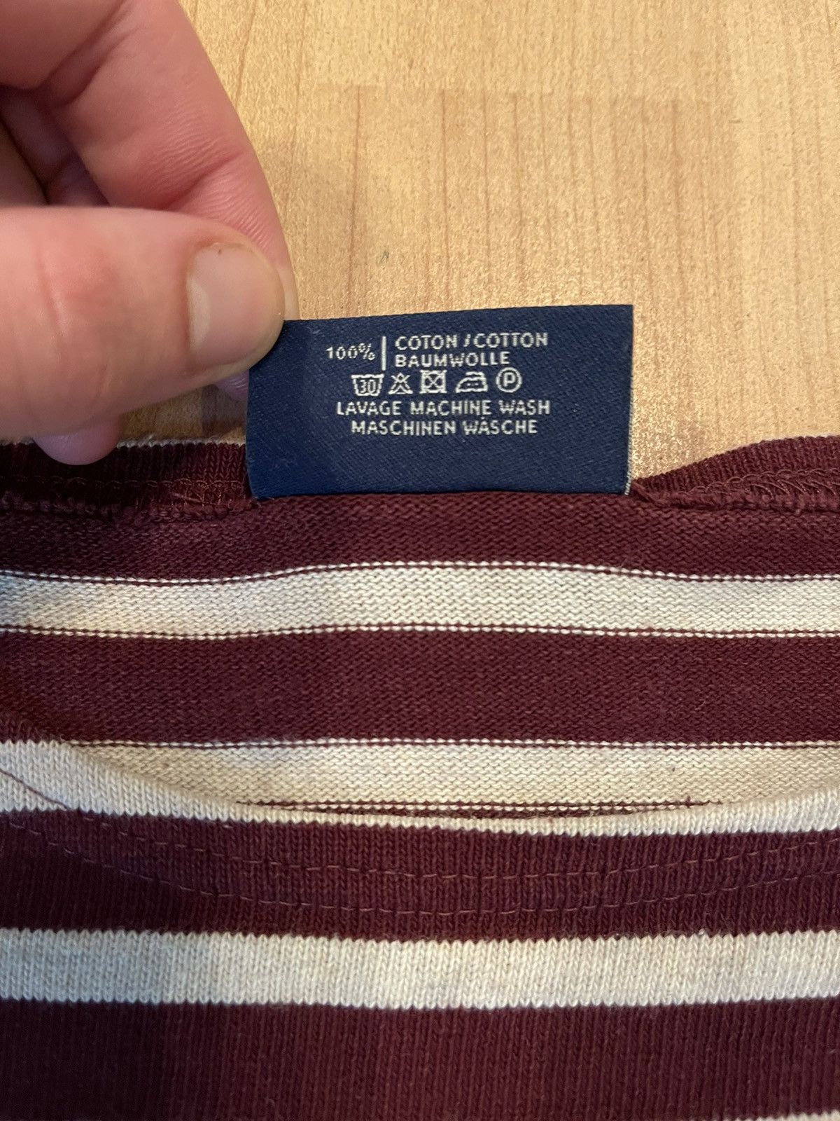 Saint James × Vintage Saint James vtg 90s burgundy ASAP Rocky striped longsleeve Size S / US 4 / IT 40 - 6 Thumbnail
