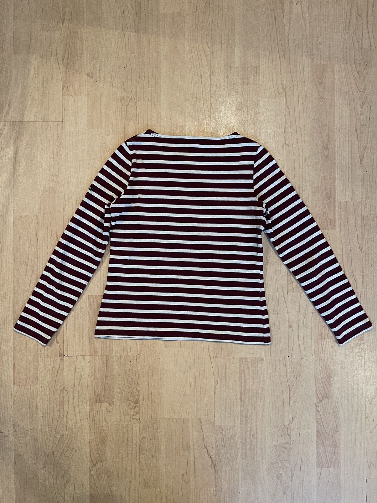 Saint James × Vintage Saint James vtg 90s burgundy ASAP Rocky striped longsleeve Size S / US 4 / IT 40 - 8 Thumbnail