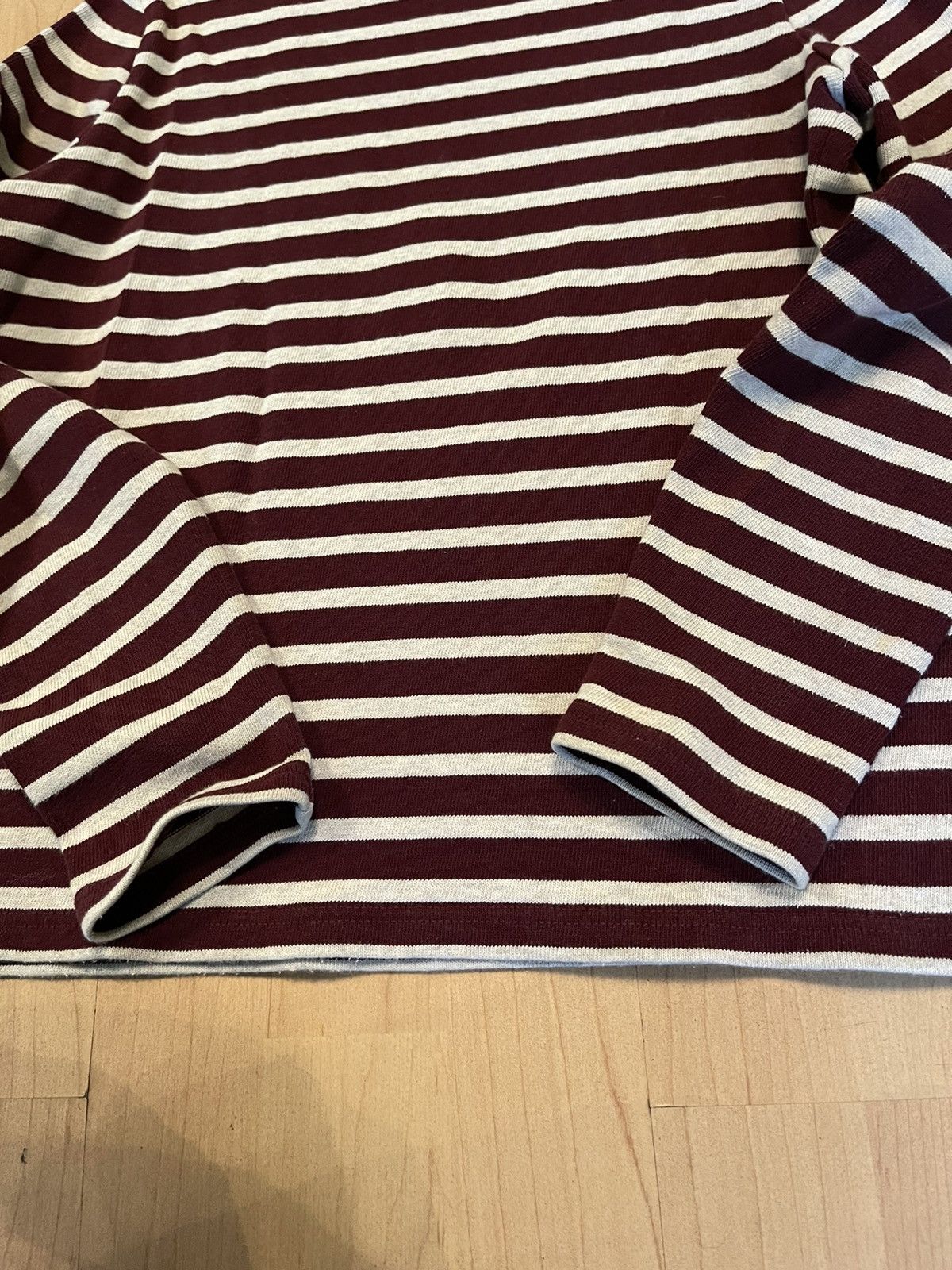 Saint James × Vintage Saint James vtg 90s burgundy ASAP Rocky striped longsleeve Size S / US 4 / IT 40 - 7 Thumbnail