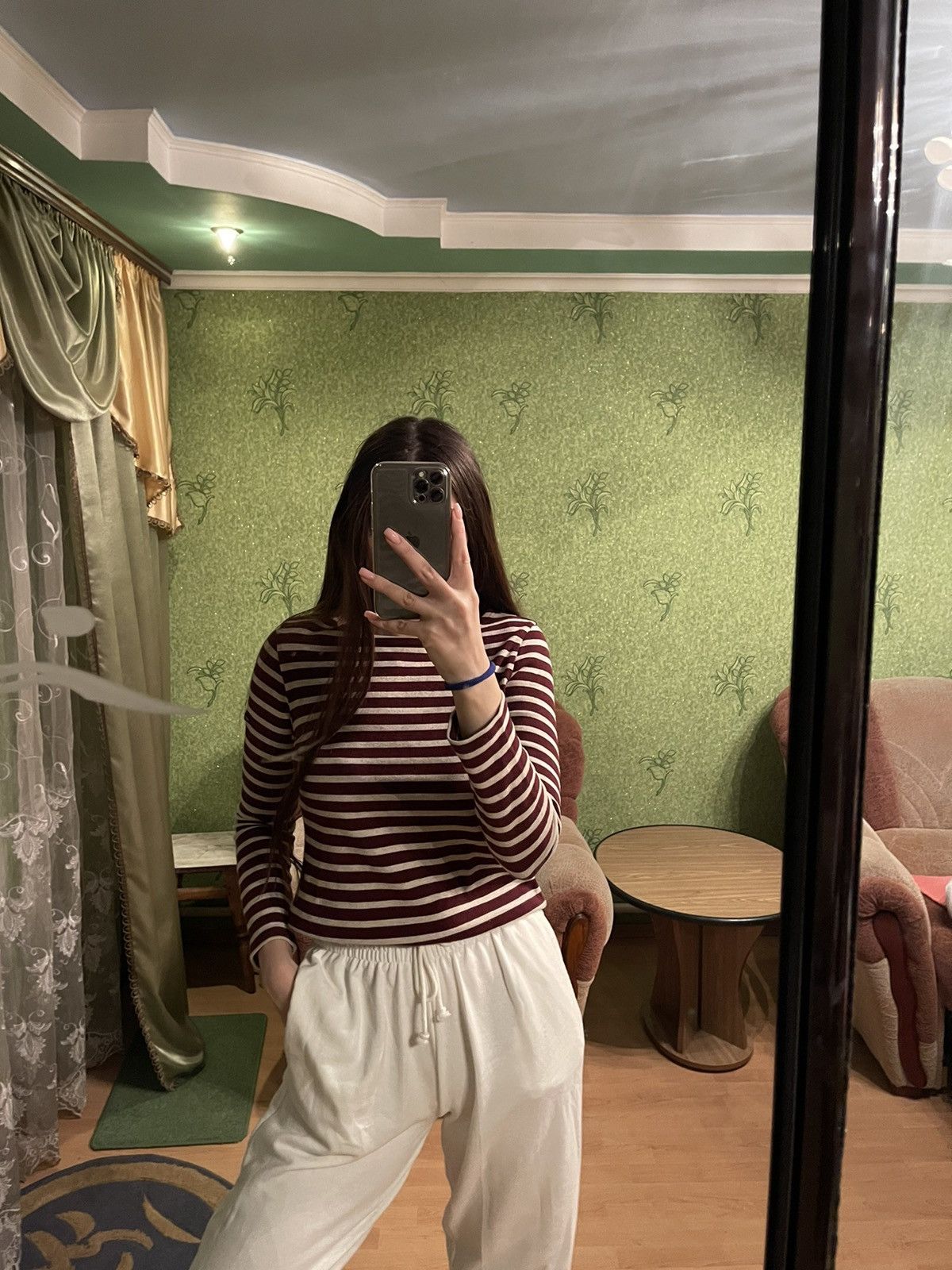 Saint James × Vintage Saint James vtg 90s burgundy ASAP Rocky striped longsleeve Size S / US 4 / IT 40 - 3 Thumbnail