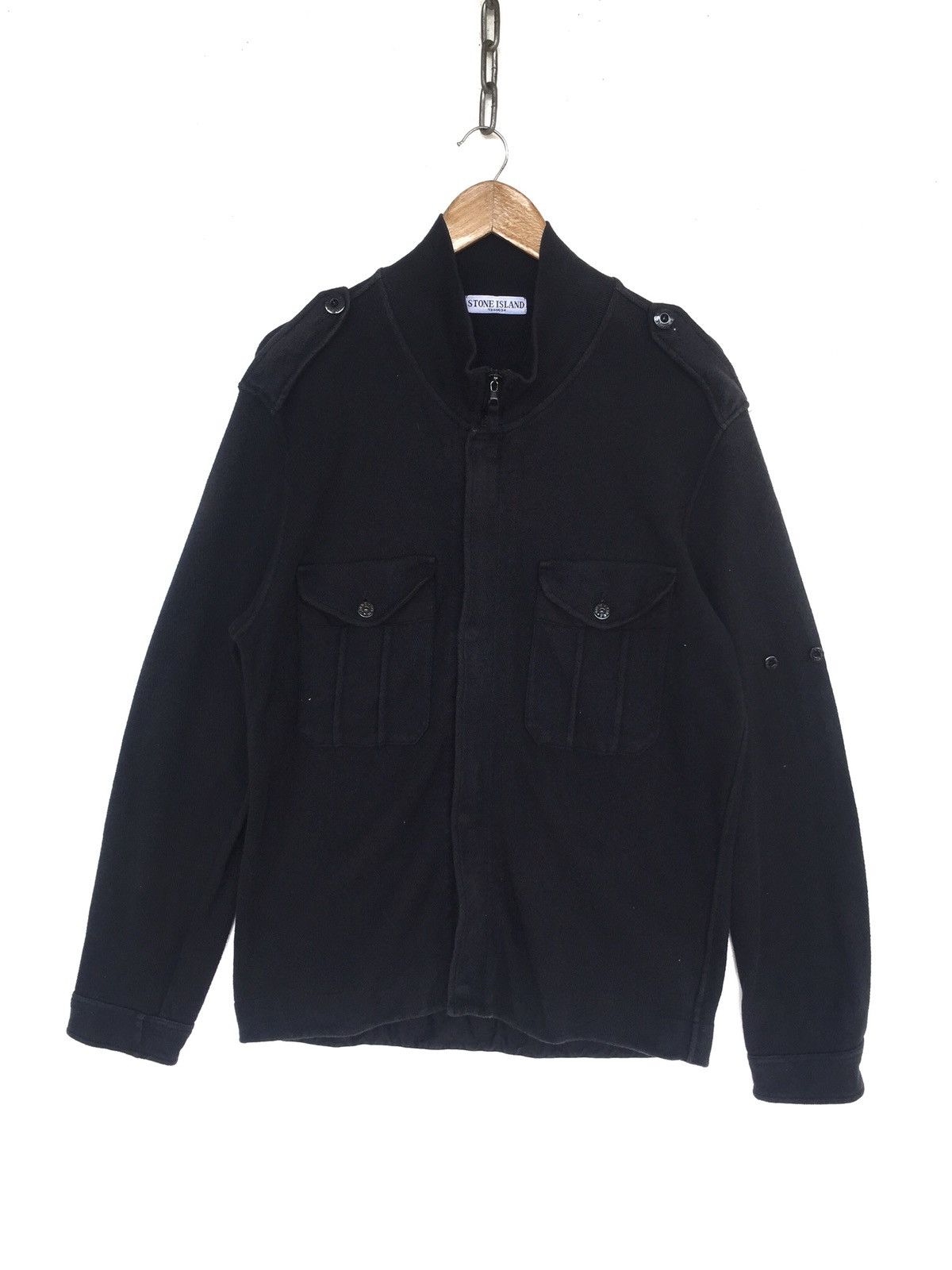 Massimo Osti ARCHIVE🔥SS08 Stone Island Black Minimal Officer Jacket Size US L / EU 52-54 / 3 - 3 Thumbnail