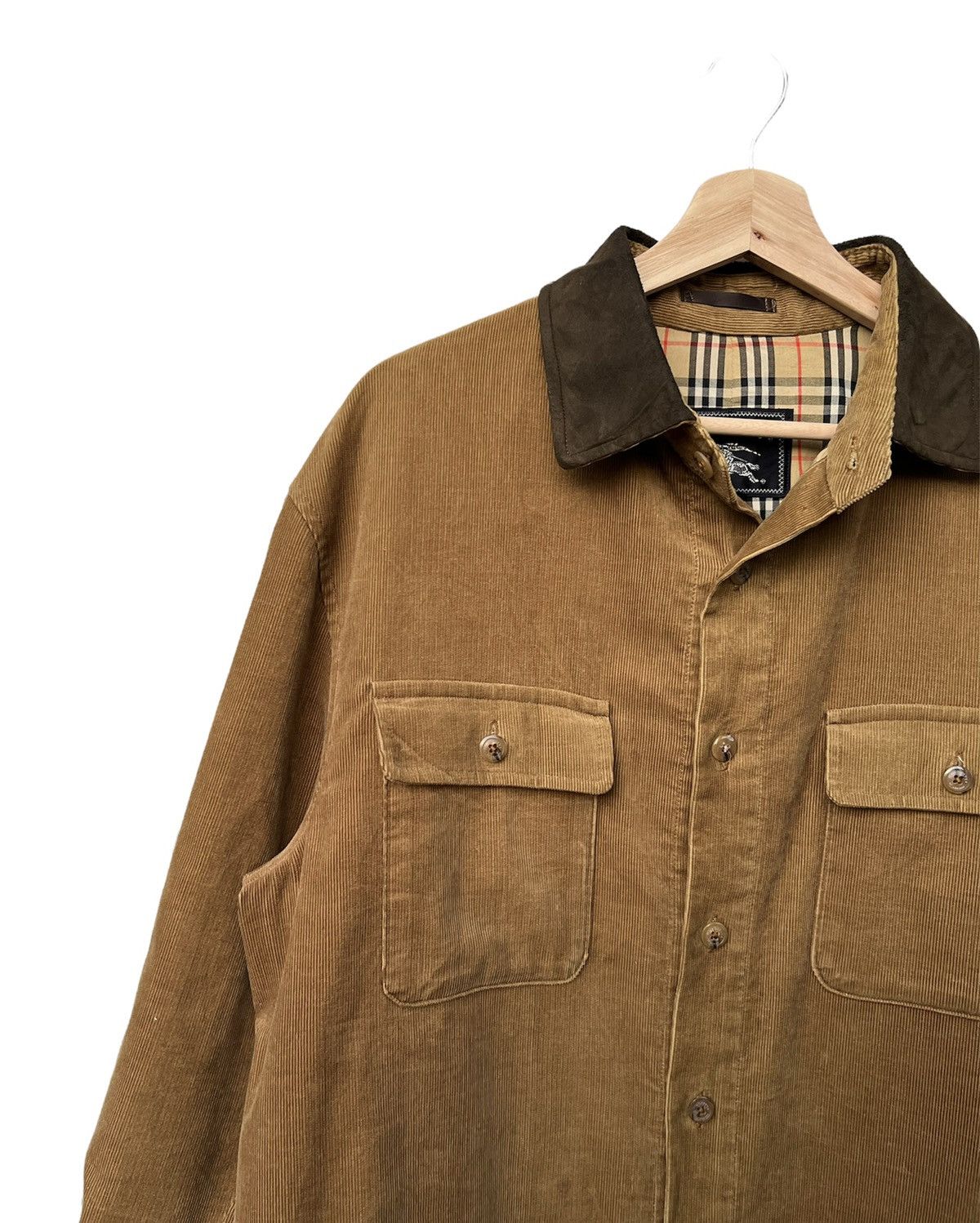 Burberry Men Blazer Jacket Burberrys Corduroy Nova Check Double Elbow Size US M / EU 48-50 / 2 - 2 Thumbnail