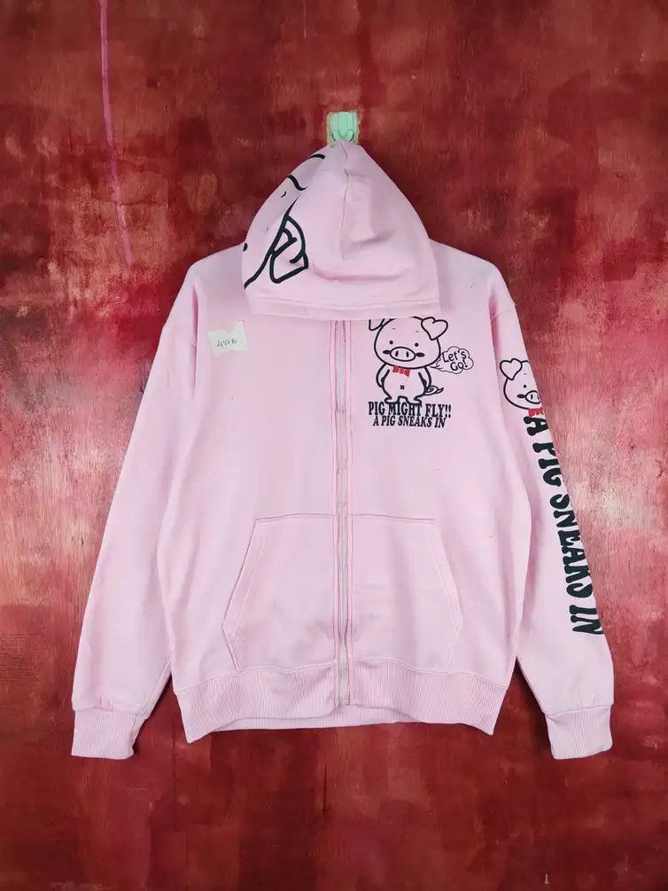 Japanese Brand Bullet Noise-Pig Pink Hoodie Sweater #482B Size US M / EU 48-50 / 2 - 15 Thumbnail