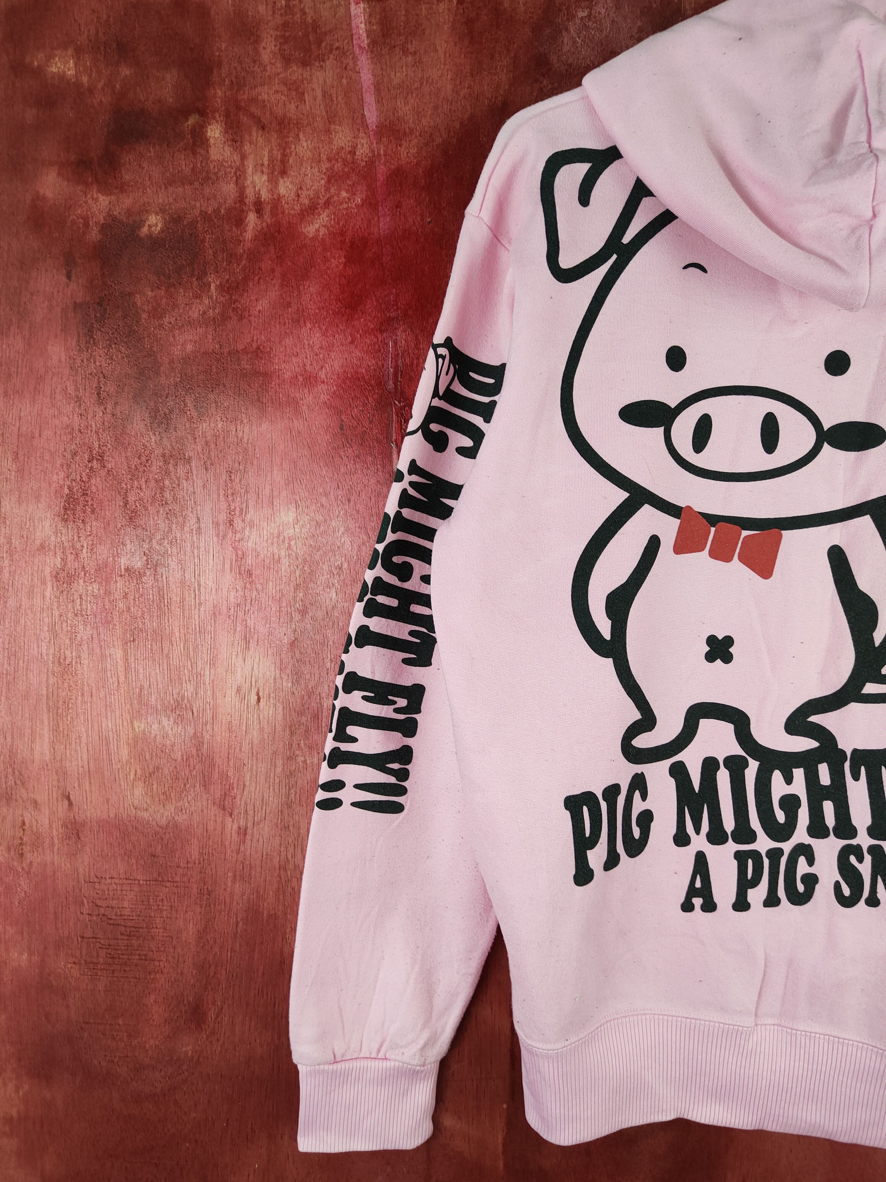 Japanese Brand Bullet Noise-Pig Pink Hoodie Sweater #482B Size US M / EU 48-50 / 2 - 3 Thumbnail
