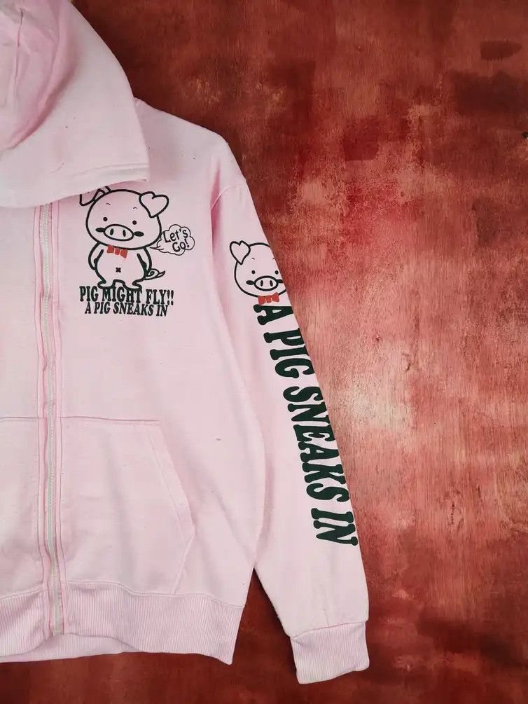 Japanese Brand Bullet Noise-Pig Pink Hoodie Sweater #482B Size US M / EU 48-50 / 2 - 8 Thumbnail
