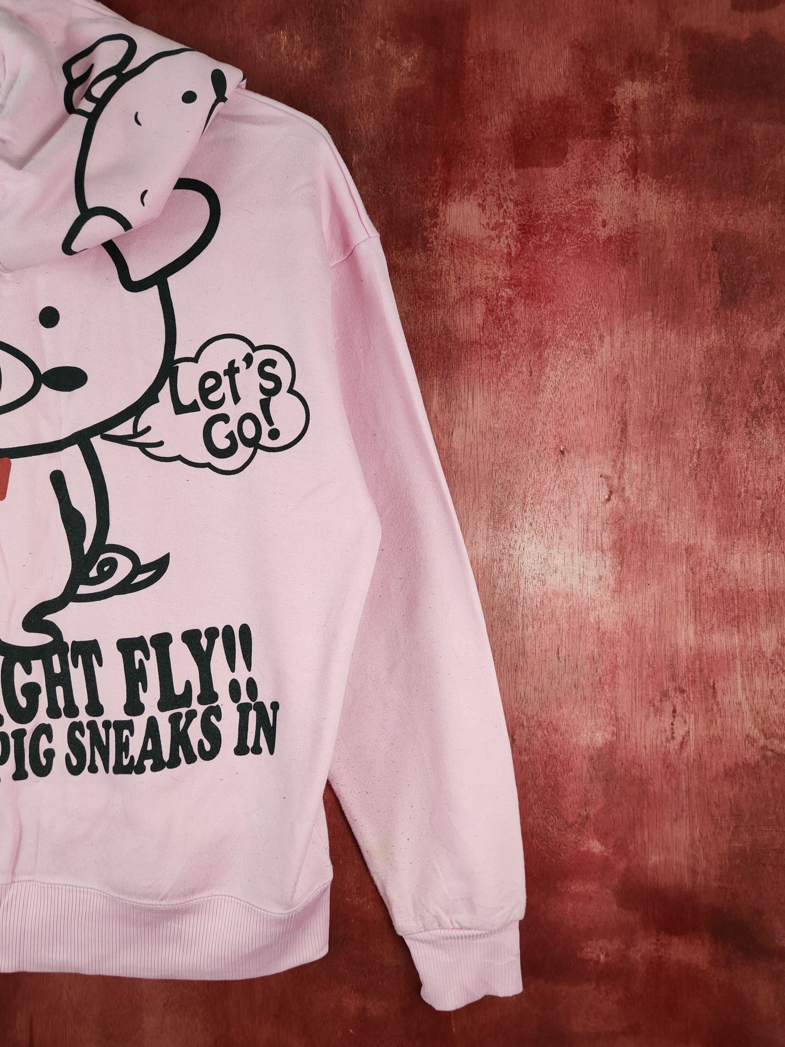 Japanese Brand Bullet Noise-Pig Pink Hoodie Sweater #482B Size US M / EU 48-50 / 2 - 4 Thumbnail