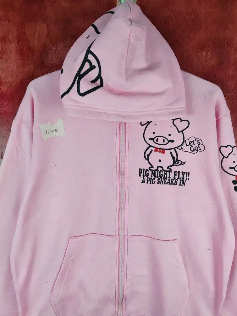 Japanese Brand Bullet Noise-Pig Pink Hoodie Sweater #482B Size US M / EU 48-50 / 2 - 14 Thumbnail