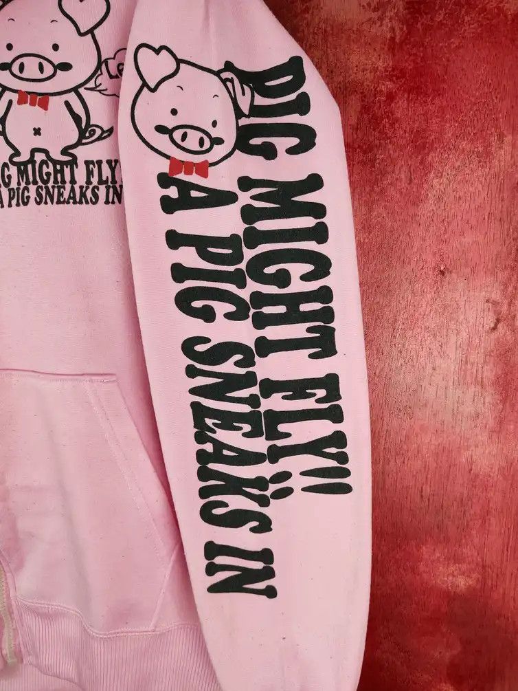 Japanese Brand Bullet Noise-Pig Pink Hoodie Sweater #482B Size US M / EU 48-50 / 2 - 12 Thumbnail