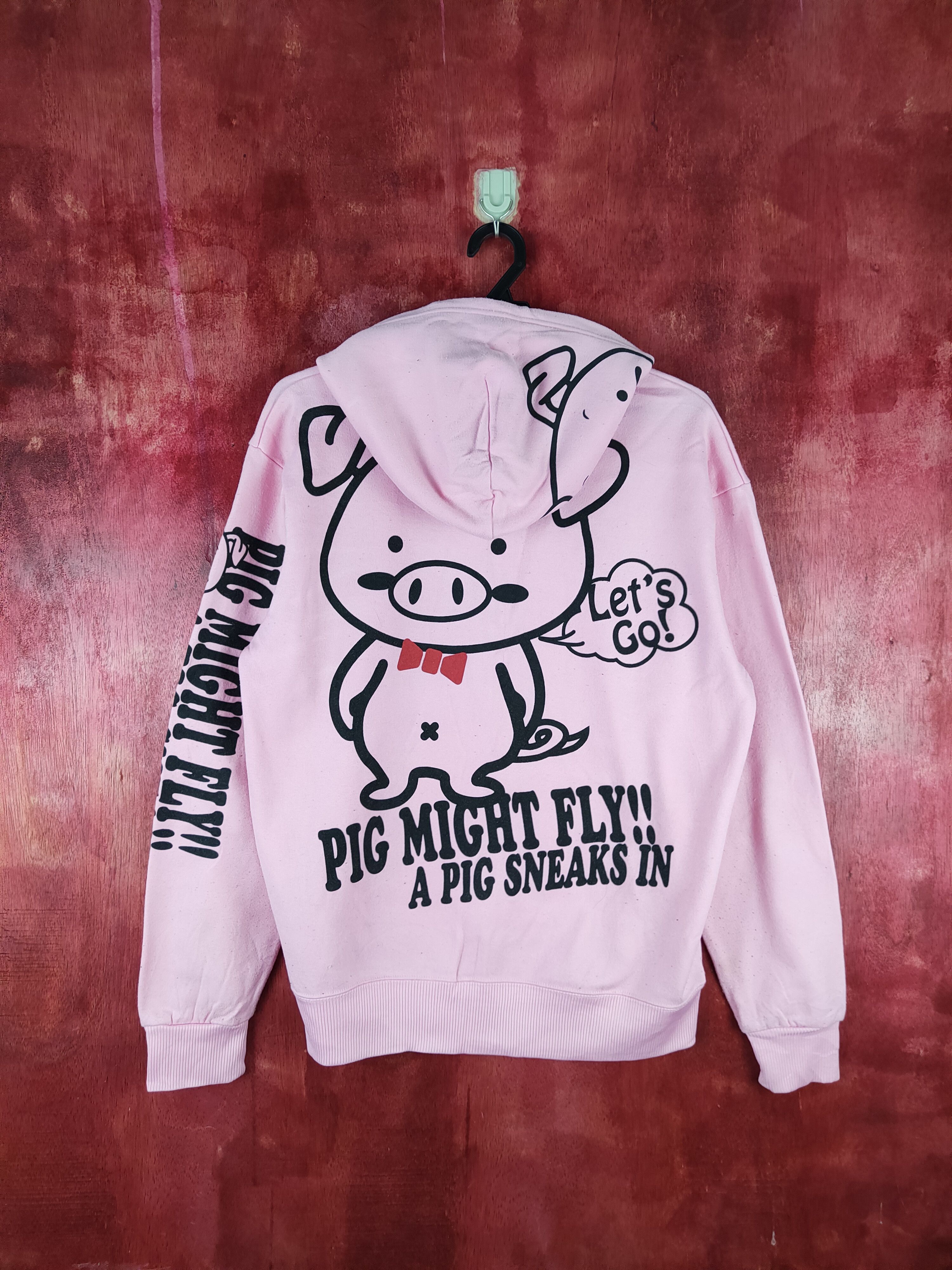 Bullet Noise-Pig Pink Hoodie Sweater #482B