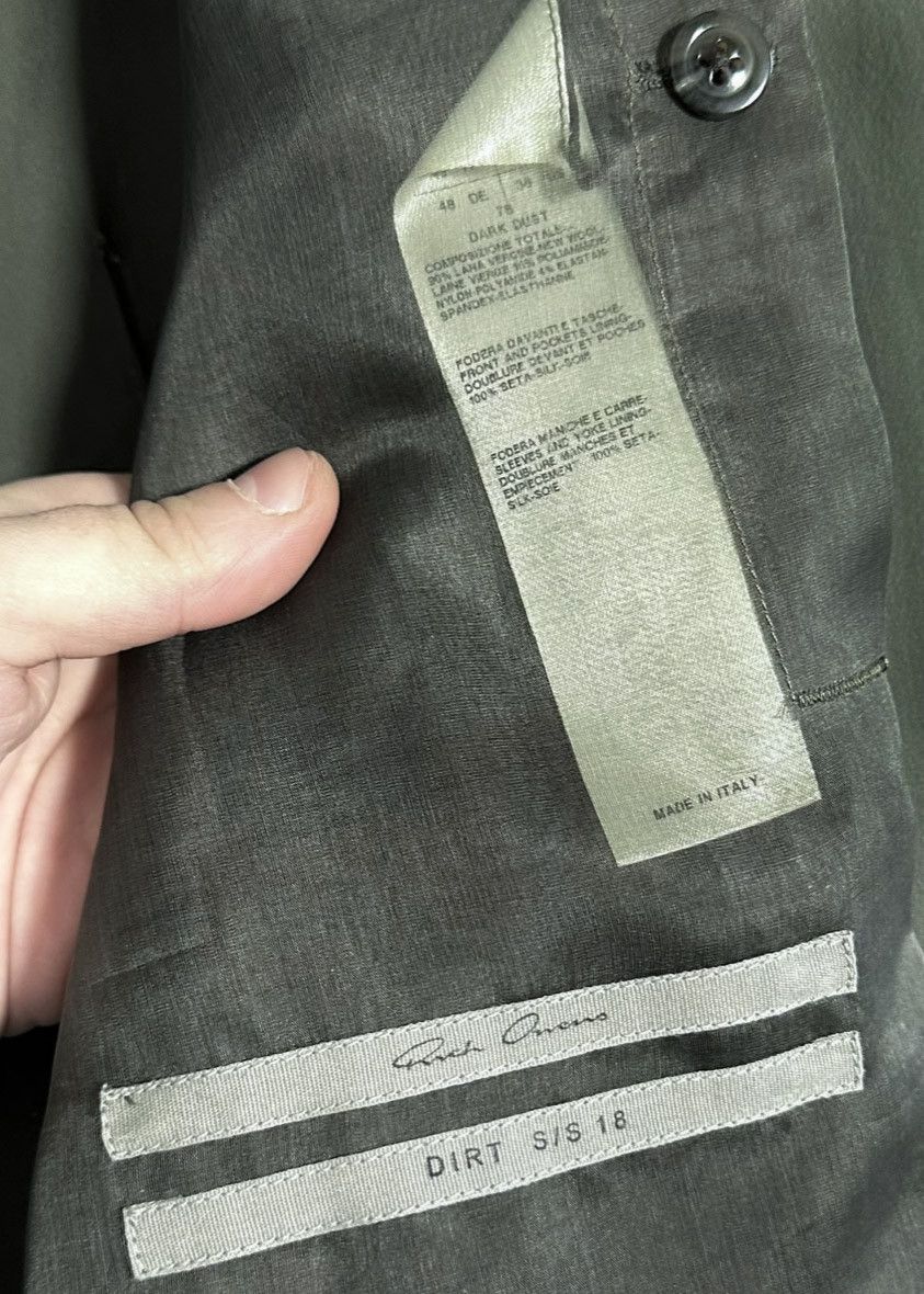 Rick Owens Rick Owens SS18 Dirt Khaki Wool Blend Light Blazer Size 40R - 5 Thumbnail