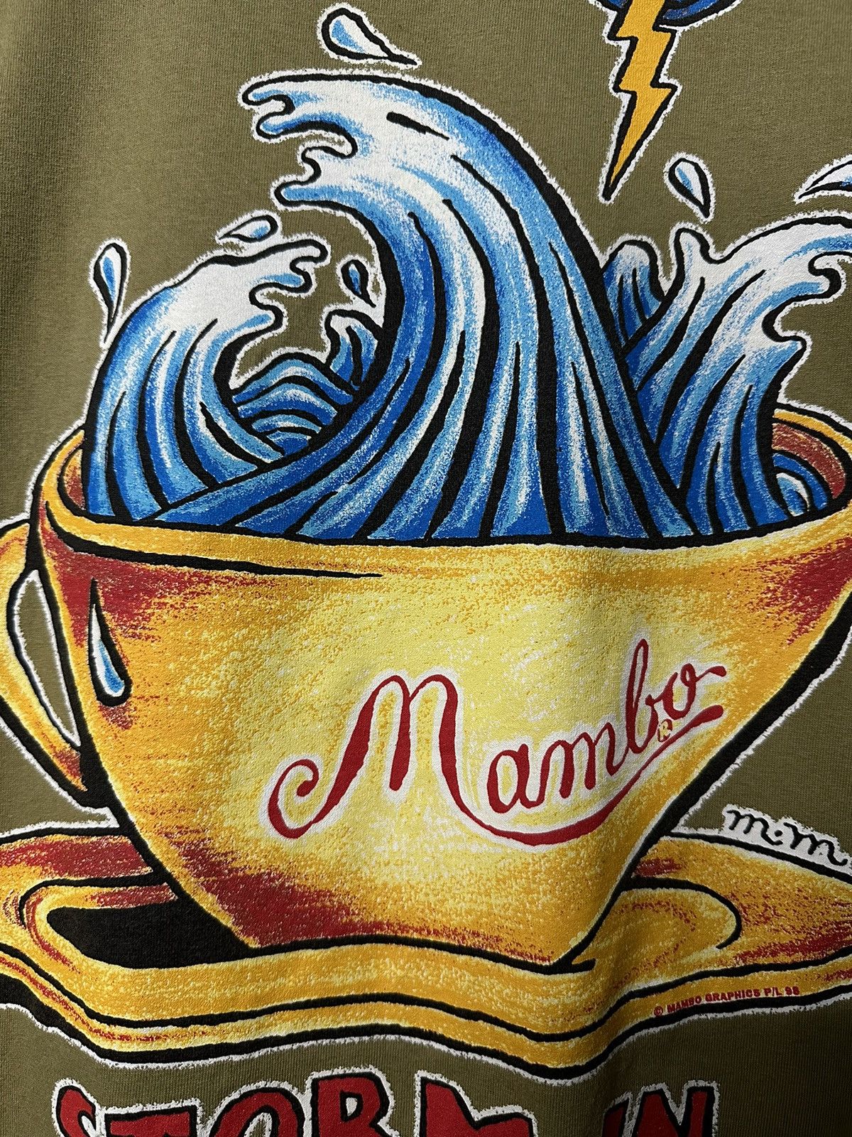 Mambo × Vintage Vintage 90s Mambo Storm In A Tea Cup Tee Size US XL / EU 56 / 4 - 3 Thumbnail