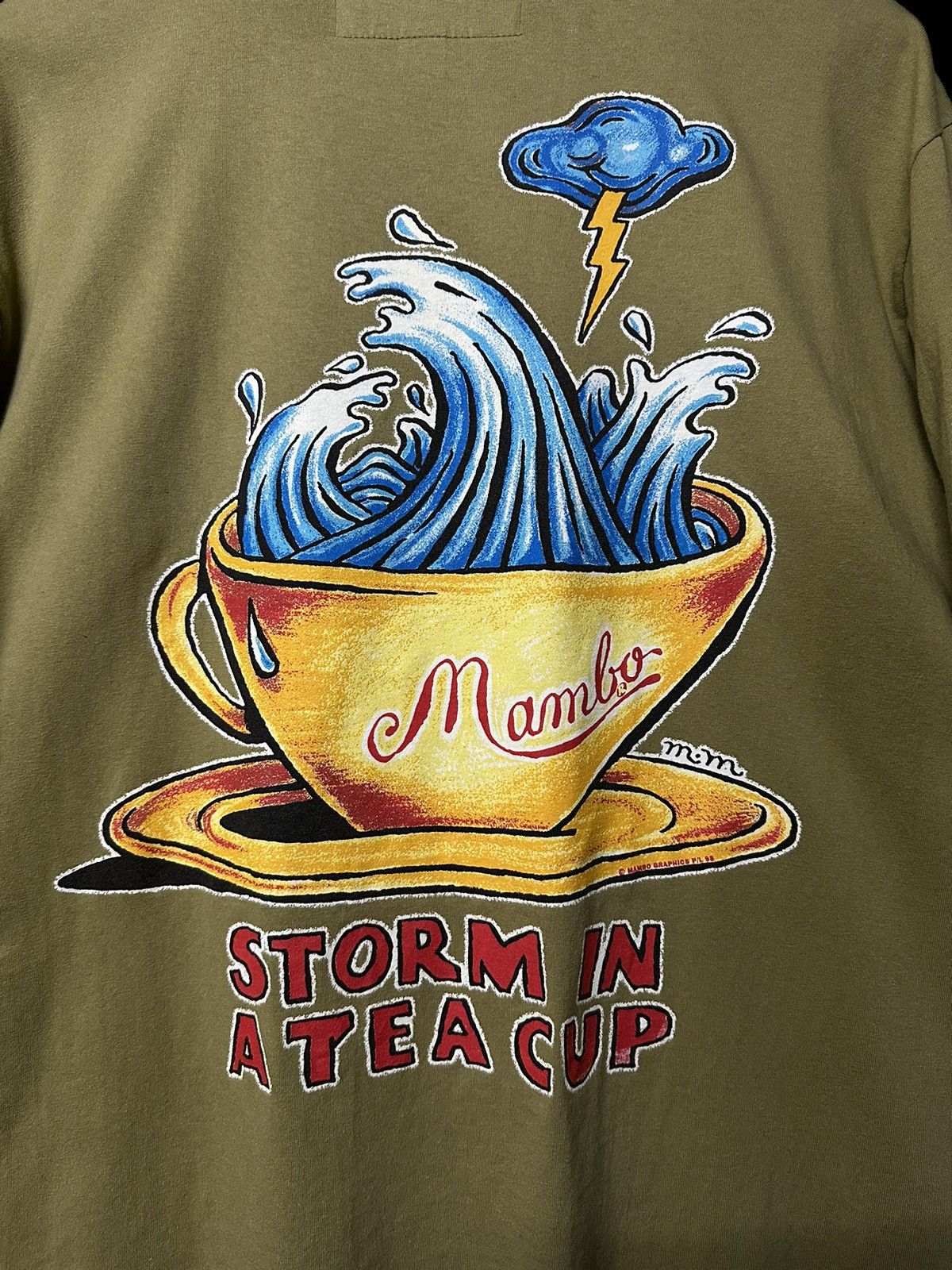 Mambo × Vintage Vintage 90s Mambo Storm In A Tea Cup Tee Size US XL / EU 56 / 4 - 2 Thumbnail