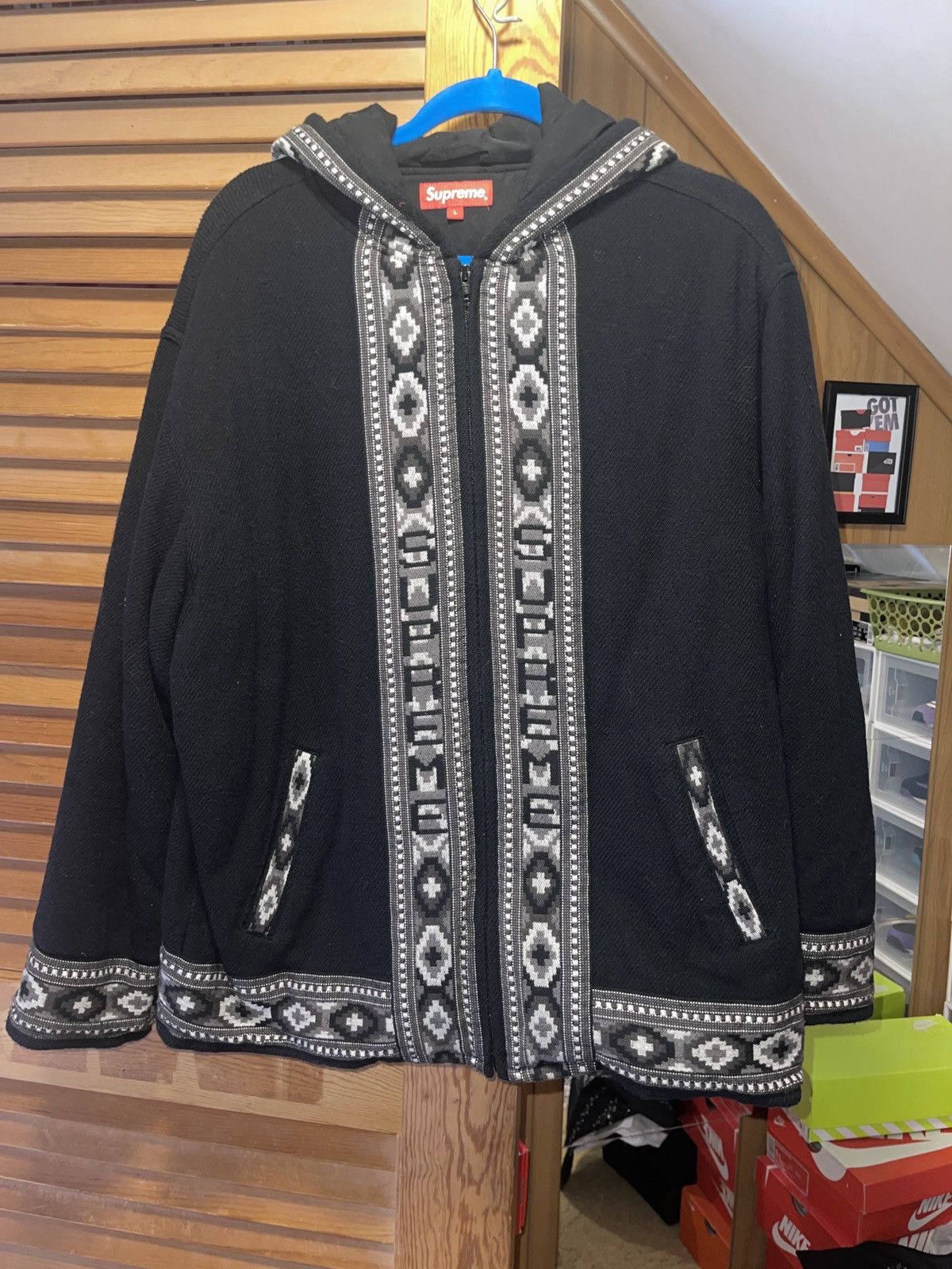 Centralcoop Coop Supreme Maroon Box Logo Hoodie Small Black True