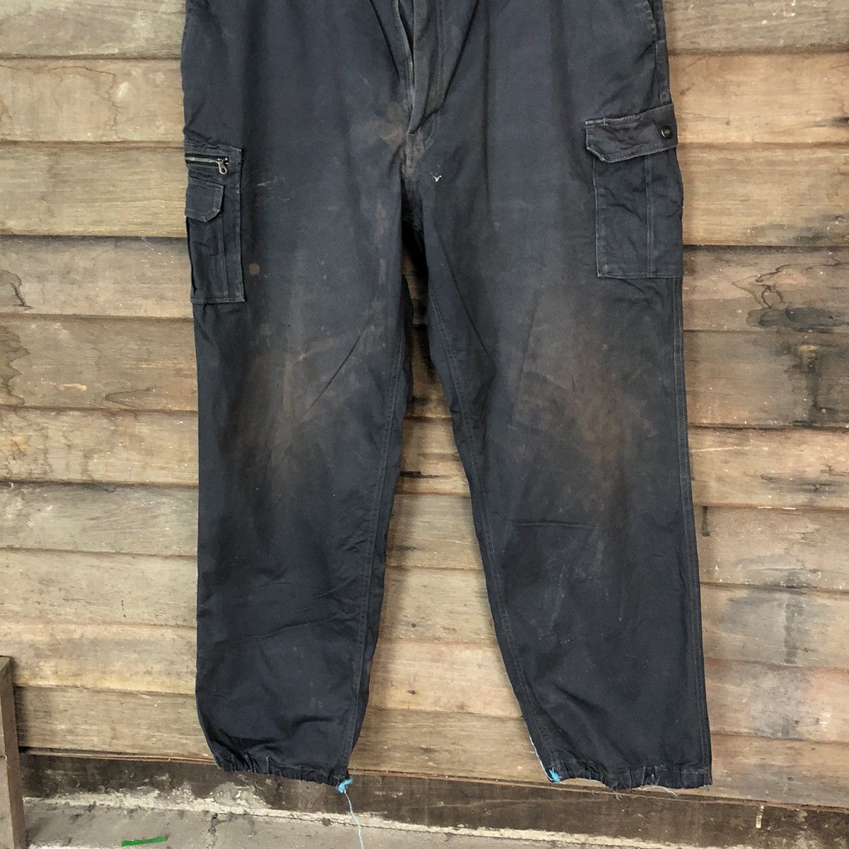 Vintage Japanese Brand Dark Blue Faded utility Cargo Pants #7118 Size US 40 / EU 56 - 3 Thumbnail