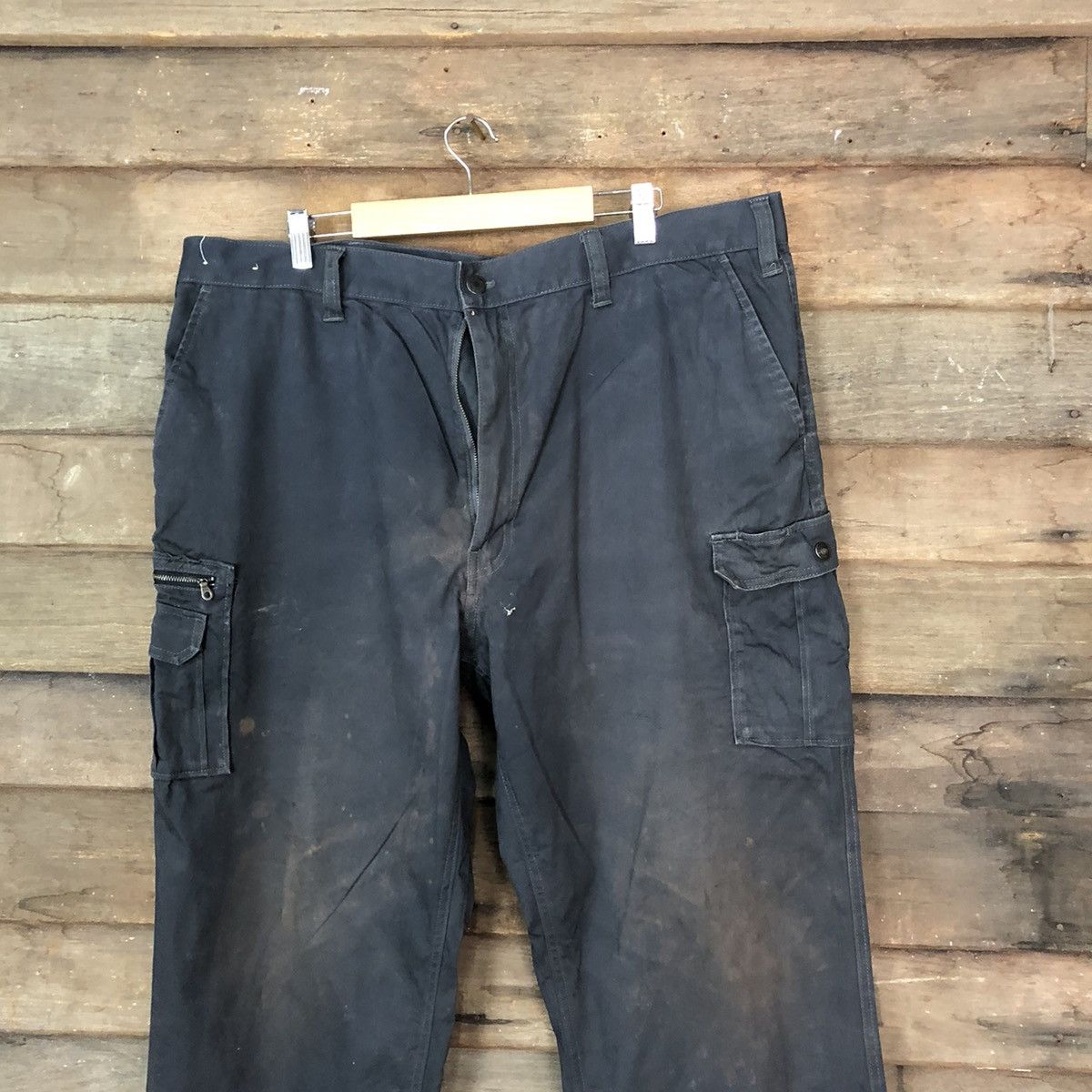 Vintage Japanese Brand Dark Blue Faded utility Cargo Pants #7118 Size US 40 / EU 56 - 2 Thumbnail