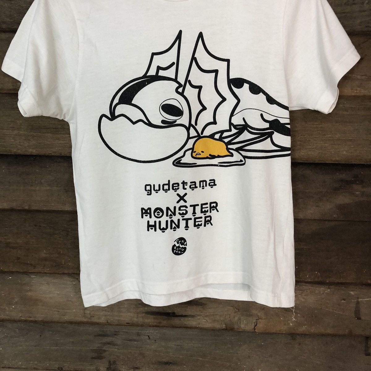 Anime × Japanese Brand Gudetama X Monster Hunter japan anima White Tshirt #7112 Size S / US 4 / IT 40 - 3 Thumbnail