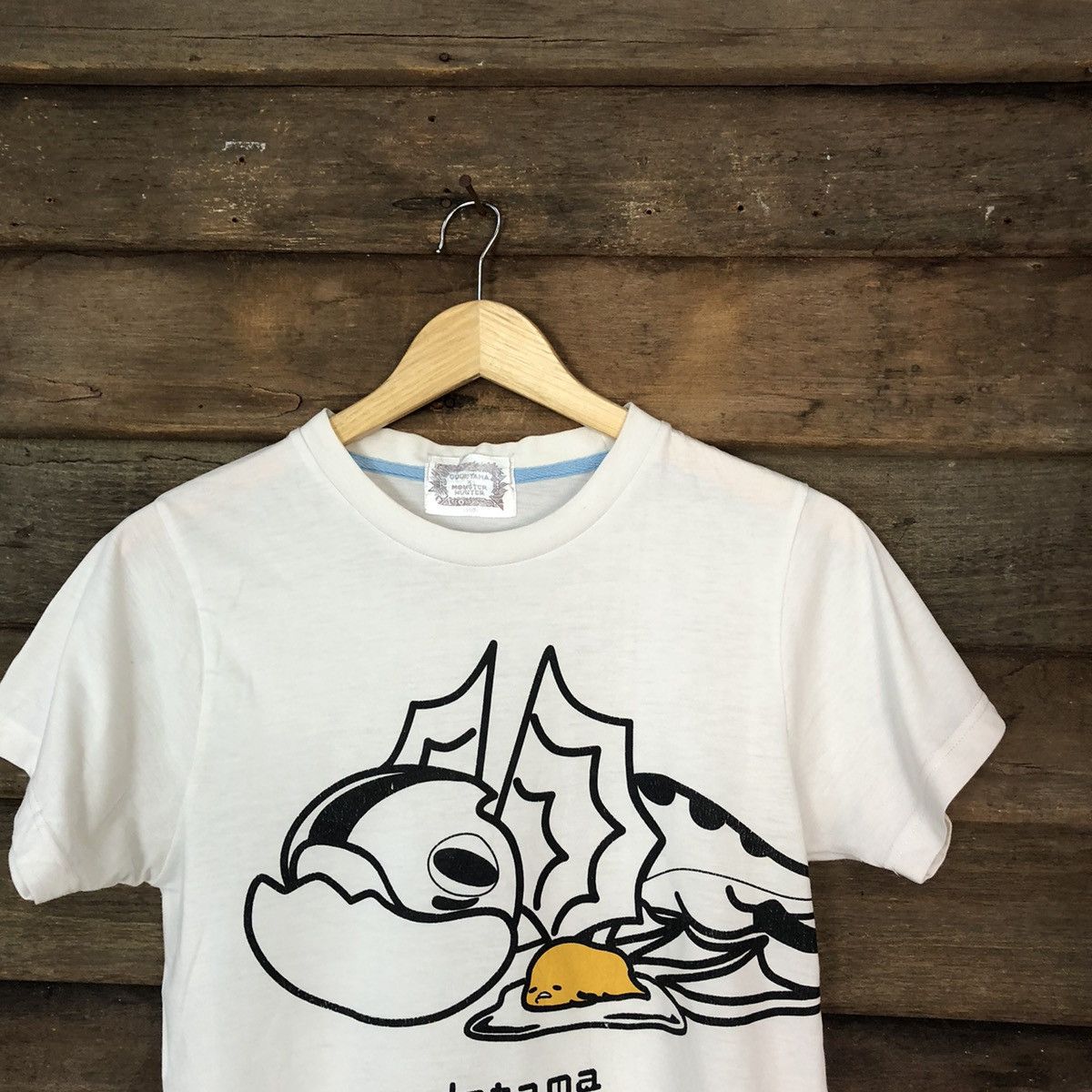 Anime × Japanese Brand Gudetama X Monster Hunter japan anima White Tshirt #7112 Size S / US 4 / IT 40 - 2 Thumbnail
