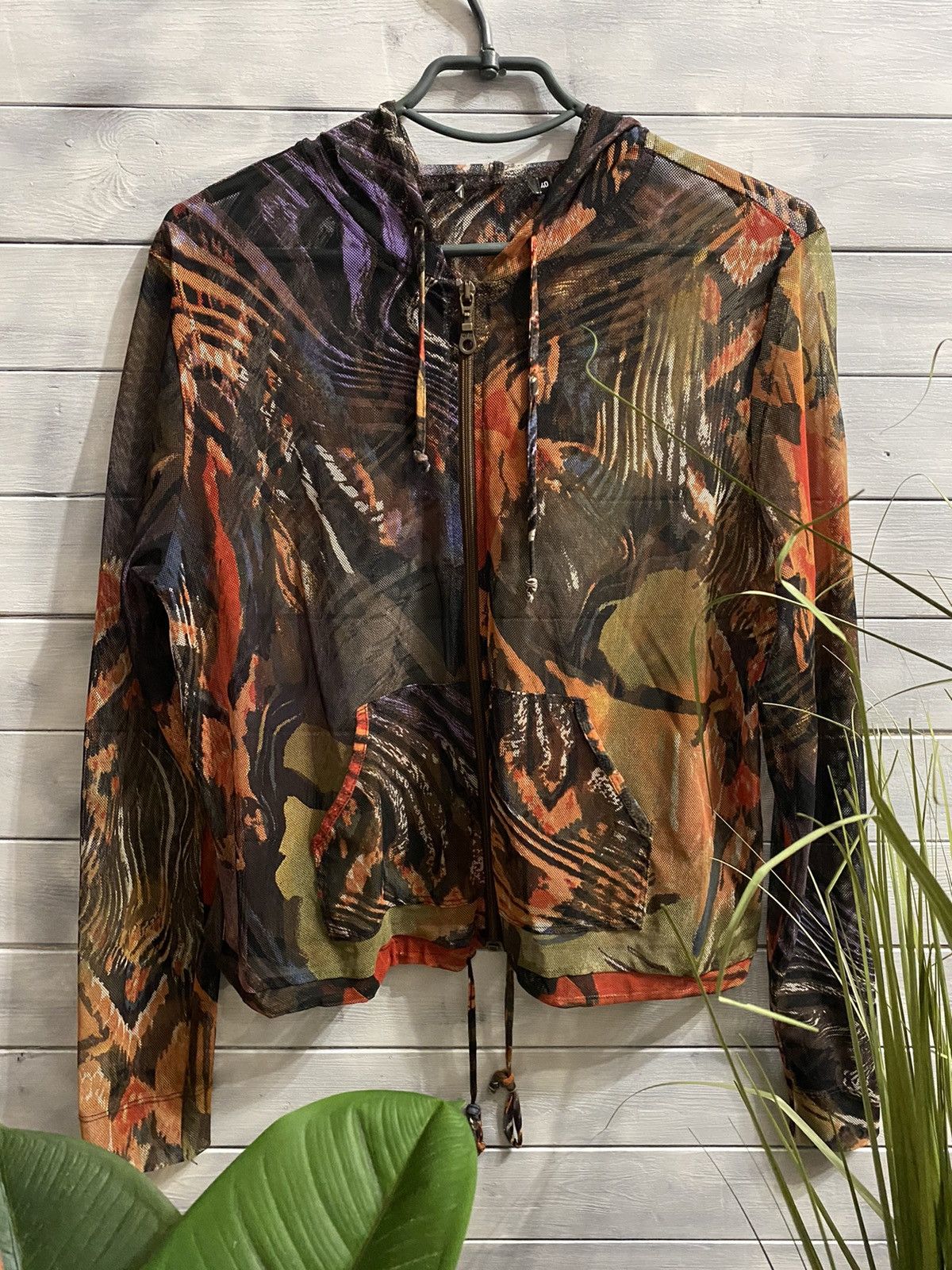 Vintage Thin zip hoodie, small mesh in style Avant Garde Opti Size XL / US 12-14 / IT 48-50 - 1 Thumbnail